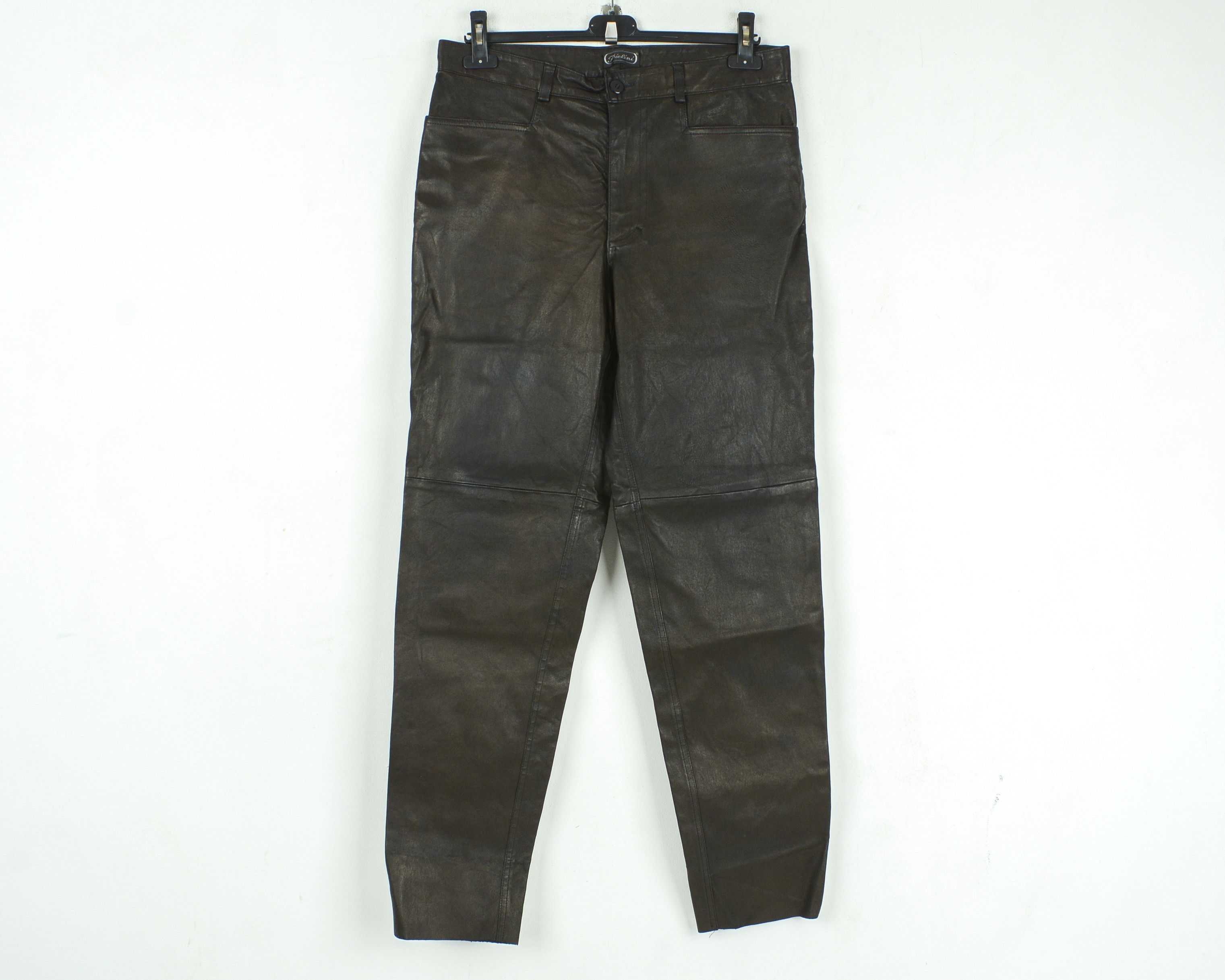 Cowboy Equipment Faux Leather W34 biker EU 50 Pants Straight Trousers Moto Size US 34 / EU 50 - 2 Thumbnail