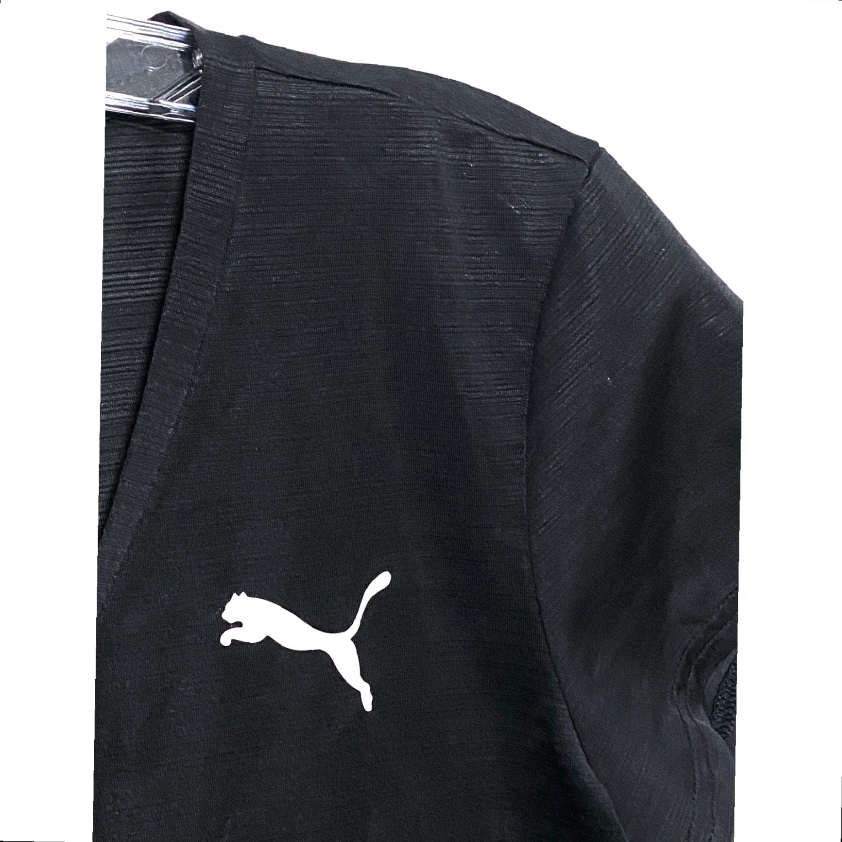 Puma Puma Logo Black V Neck Shirt Womens S Athletic Athleisure Casual Activewear Sports Shirt V-Neck Short Sleeve Size S / US 4 / IT 40 - 2 Thumbnail