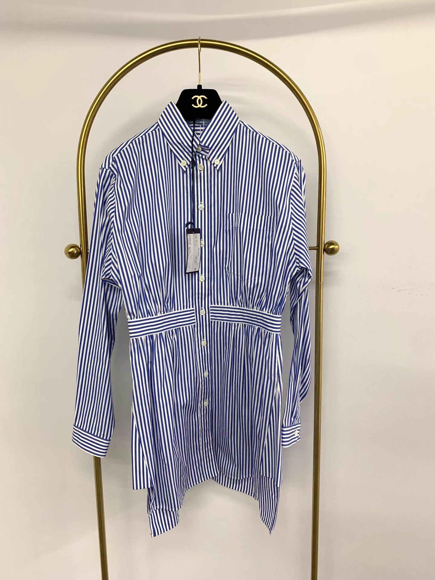 Prada Prada blue & white stripe shirtdress size 36 NWT Size XS / US 0-2 / IT 36-38 - 1 Thumbnail