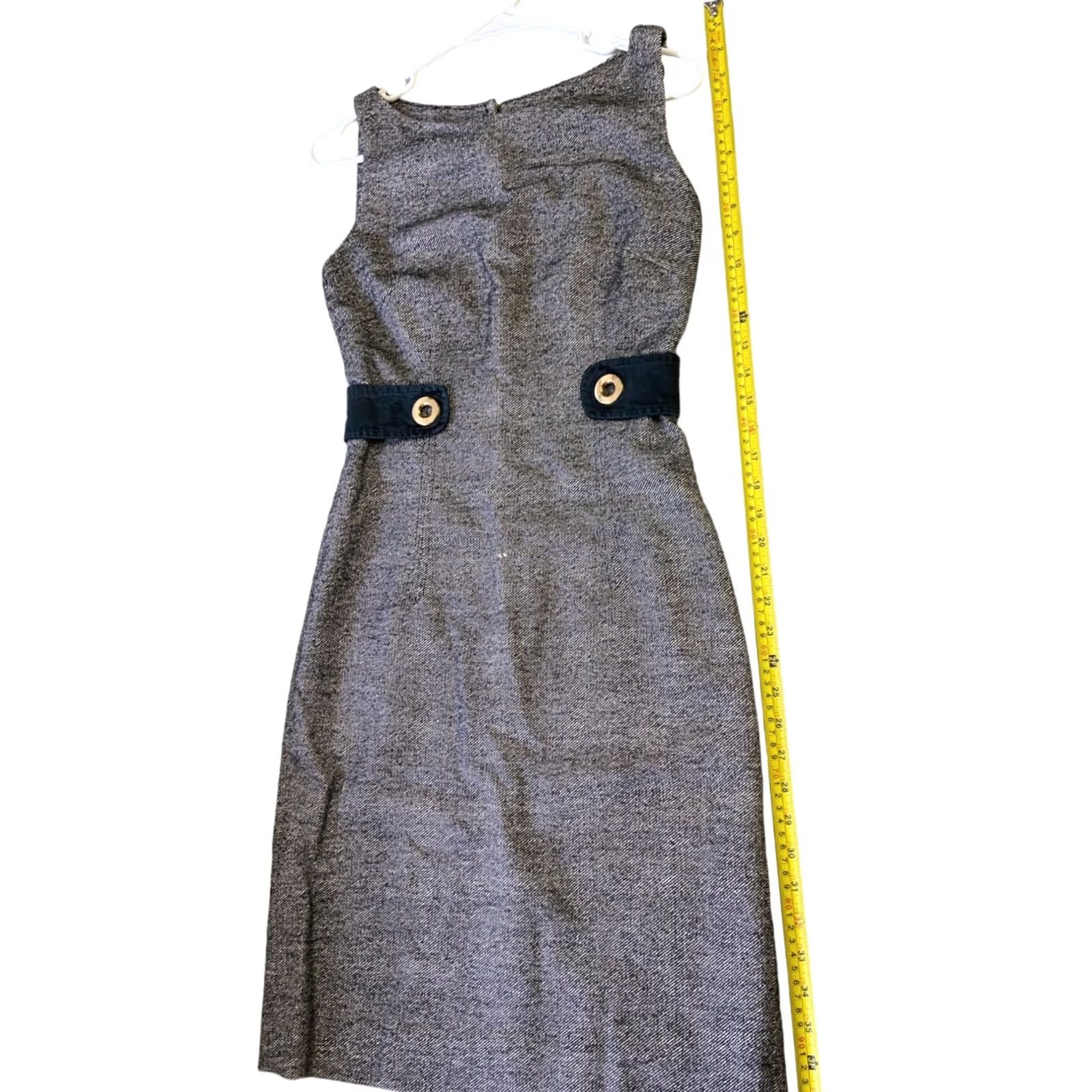 MILLY VINTAGE Milly of New York Dress Size 0 Black Sleeveless Back Zip USA Womens Size XS / US 0-2 / IT 36-38 - 6 Thumbnail