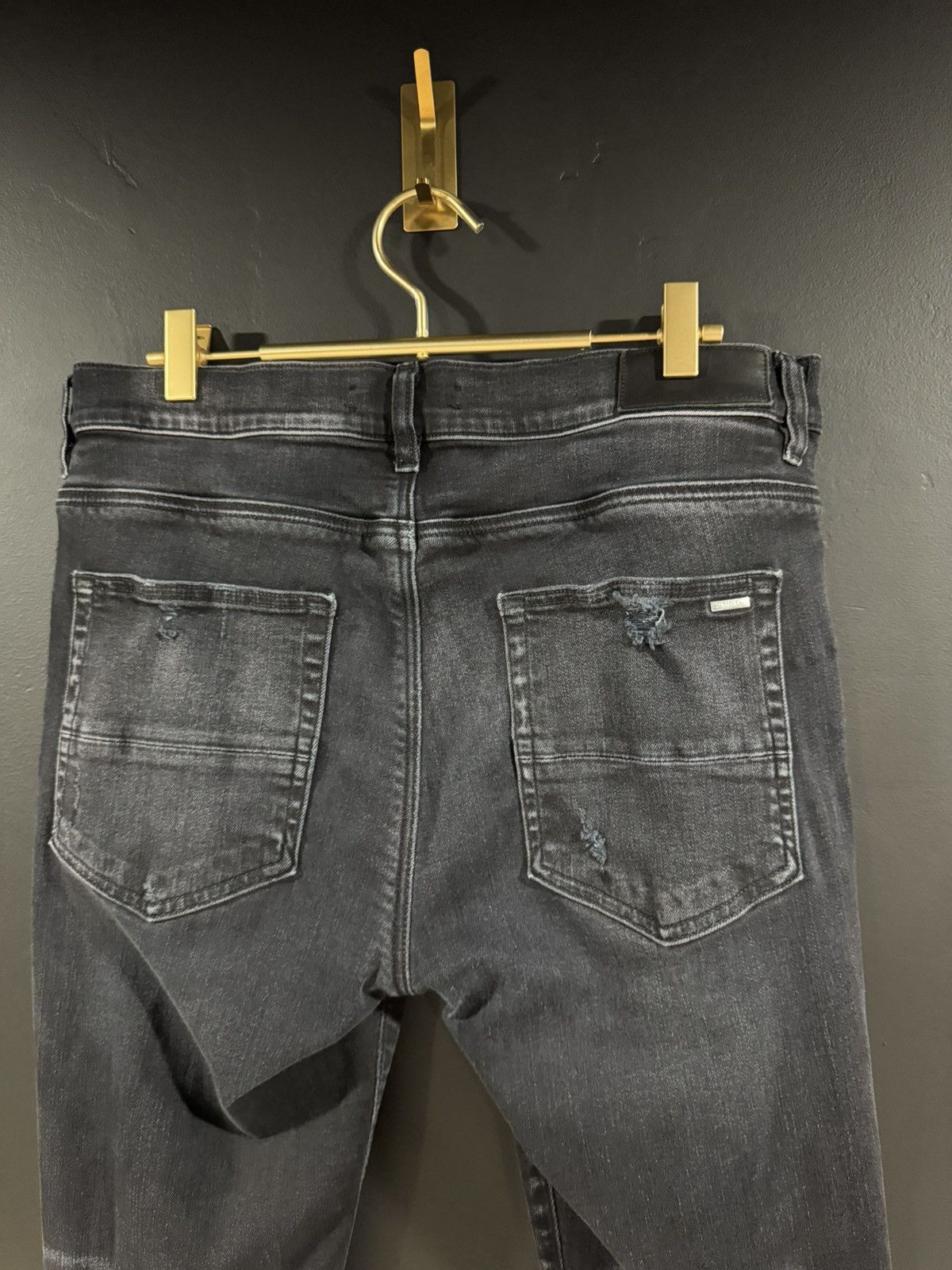 Amiri Amiri Faded Black Distressed Stacked Denim Jeans 34x32 Size US 34 / EU 50 - 7 Thumbnail