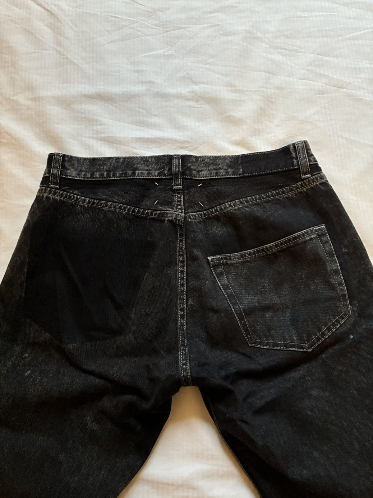 Maison Margiela Margiela Black Splatter Denim Jeans Size US 32 / EU 48 - 2 Thumbnail