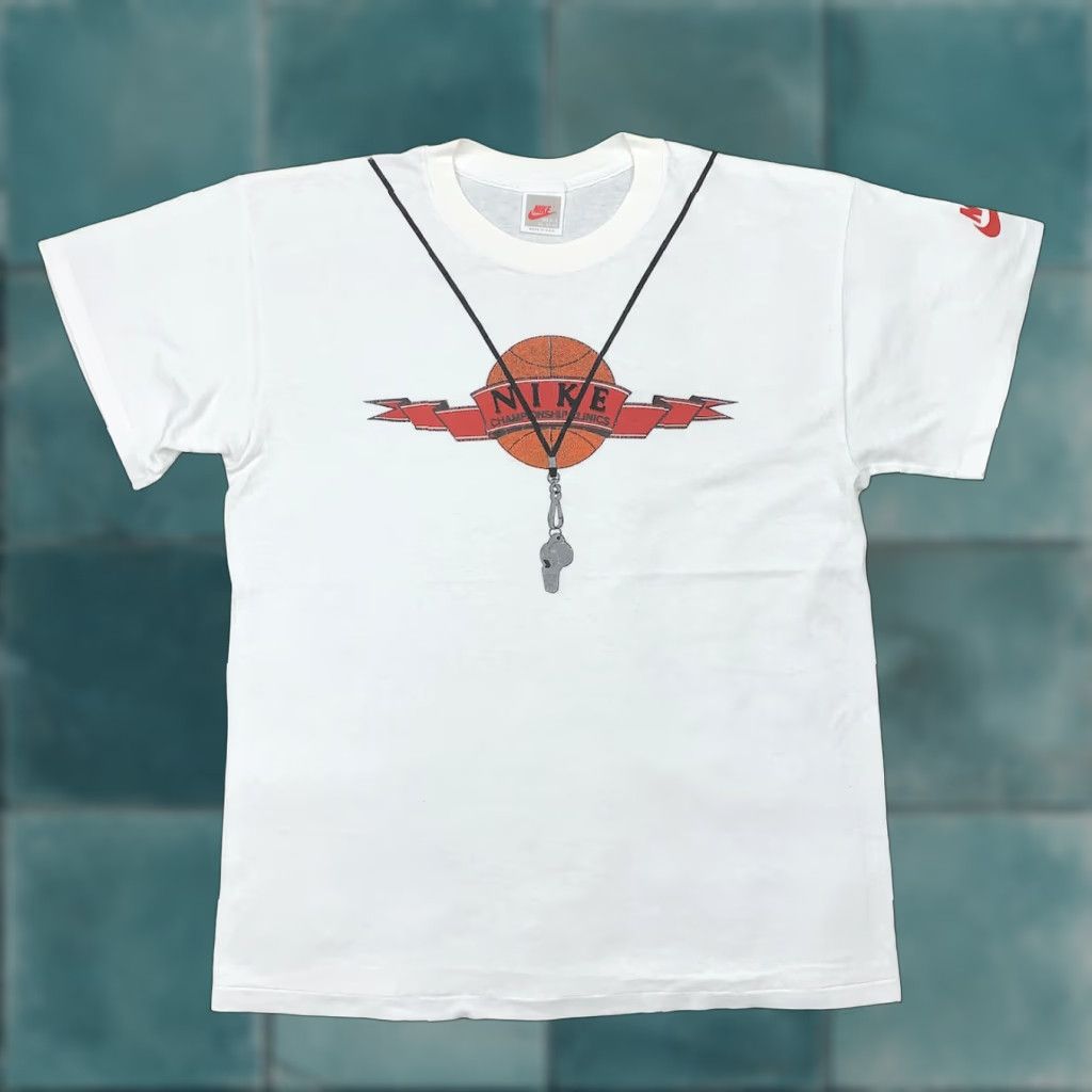Nike VINTAGE Nike T-Shirt Mens XL White Basketball Clinic Jordan Whistle 90s Size US XL / EU 56 / 4 - 1 Thumbnail