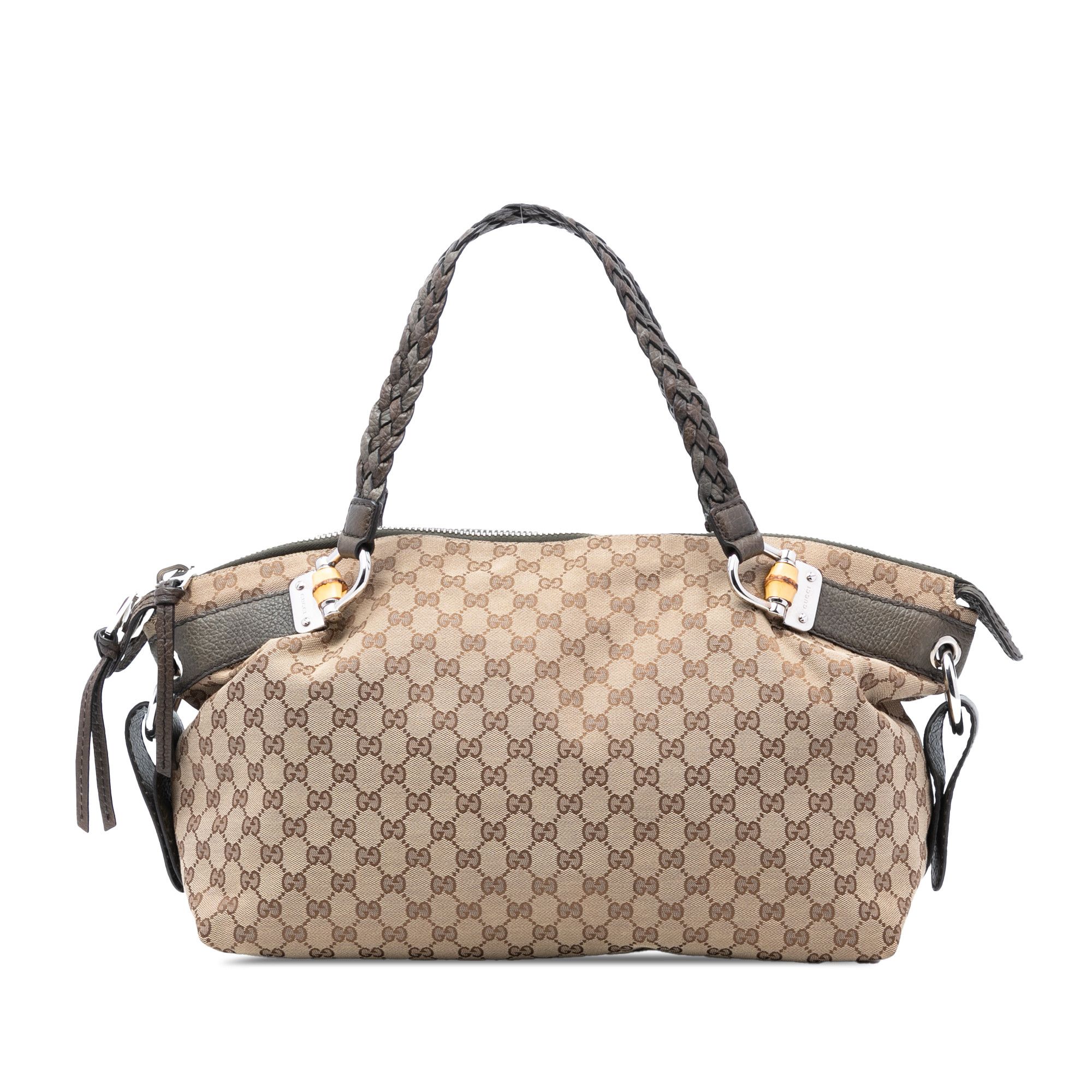 Gucci Gucci Medium GG Canvas Bamboo Bar Tote Size ONE SIZE - 1 Thumbnail