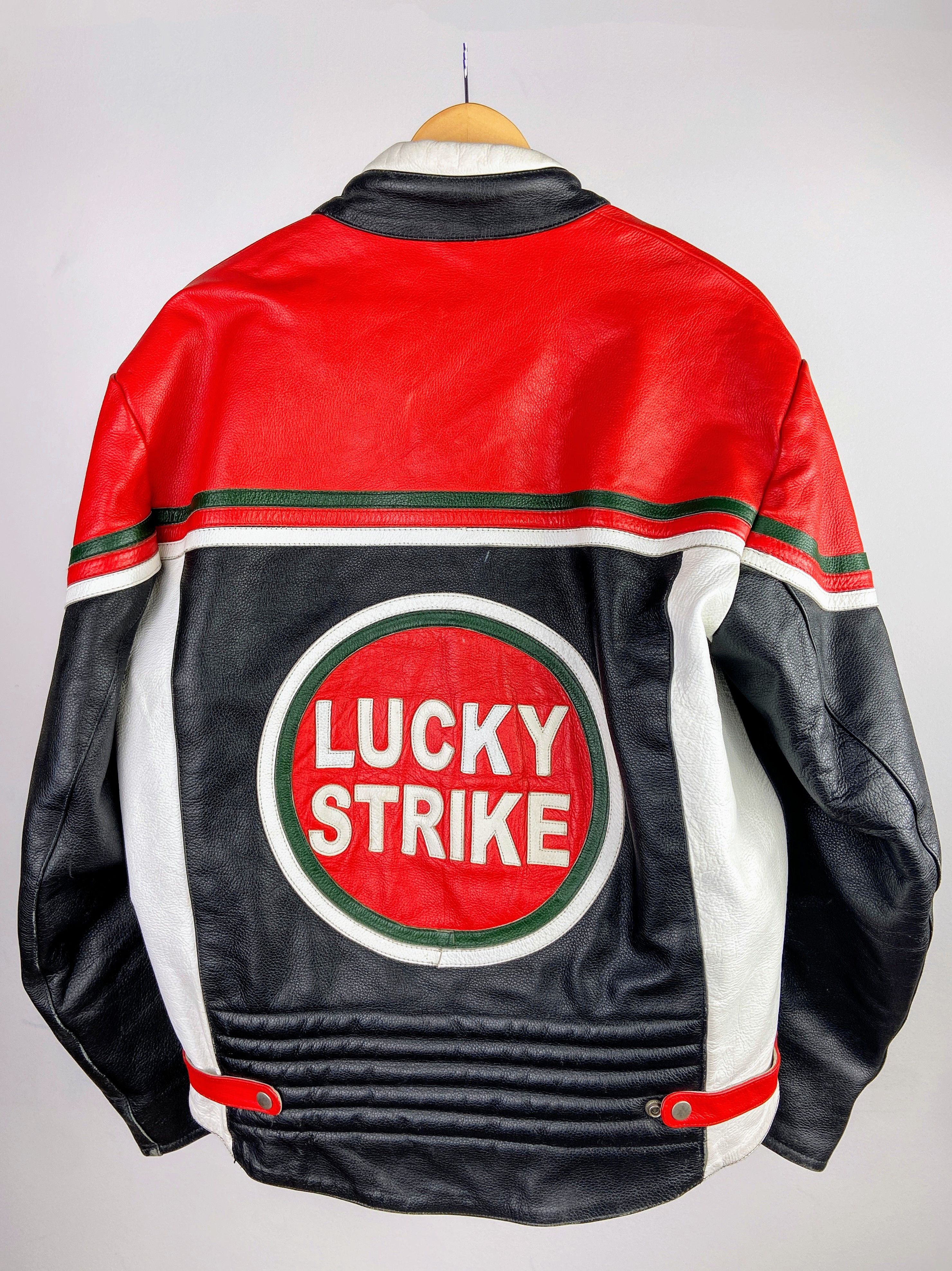 Vintage Lucky strike Racing Leather Jacket Streetwear Size US XL / EU 56 / 4 - 3 Thumbnail