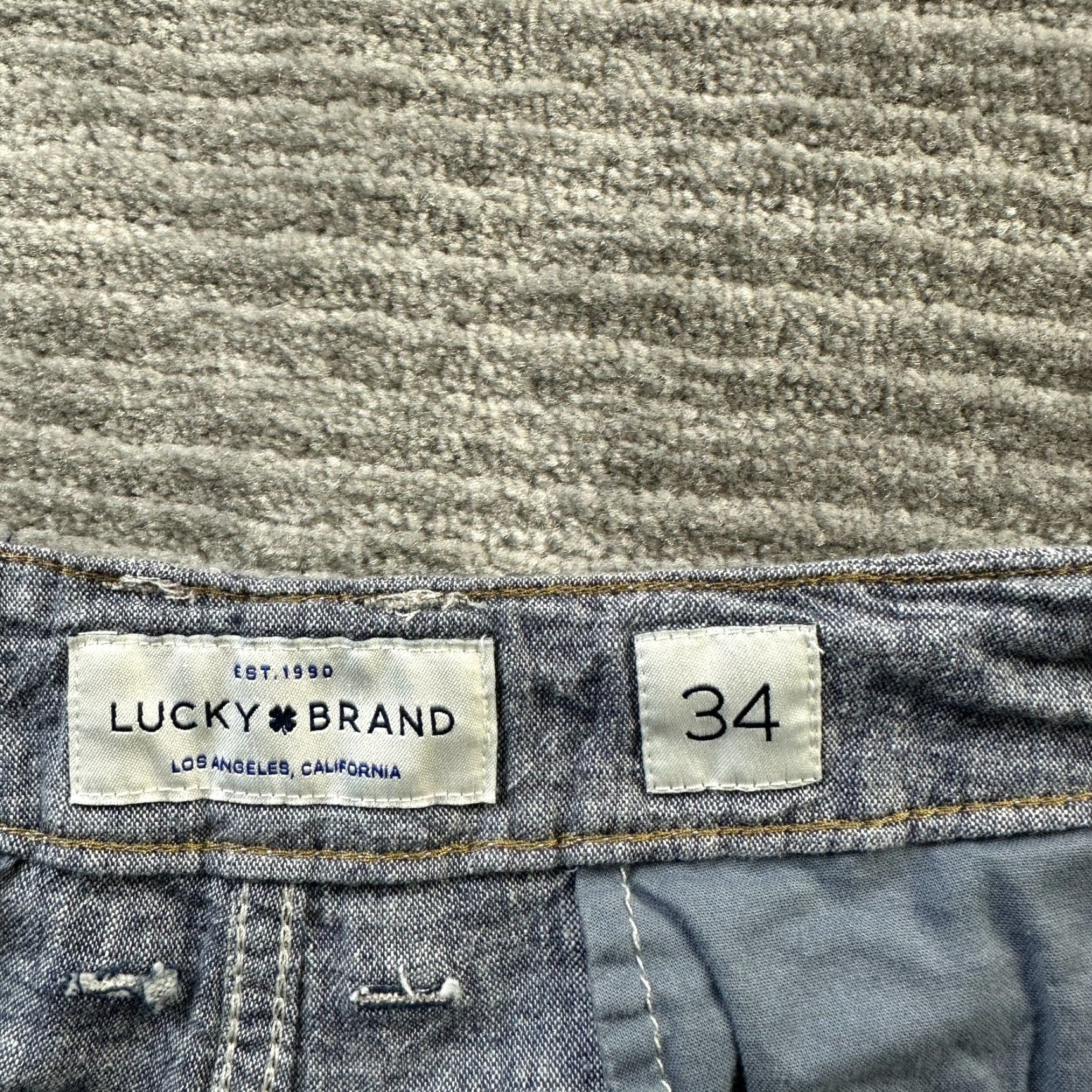 Lucky Brand Lucky Brand Shorts Mens 34 Blue Linen Blend Drawstring Beach Pool Chino Casual 90s Theme Mens Size US 34 / EU 50 - 5 Thumbnail