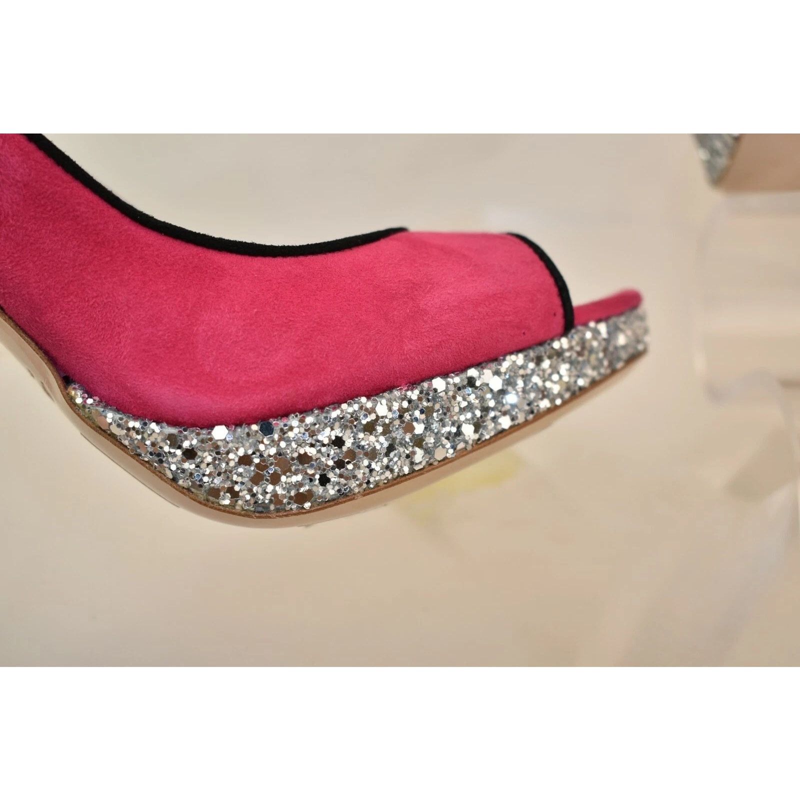 Miu Miu MIU MIU PRADA PINK SUEDE JEWELED CRYSTALS' HEELS PUMPS 37.5 Size US 7.5 / IT 37.5 - 9 Thumbnail