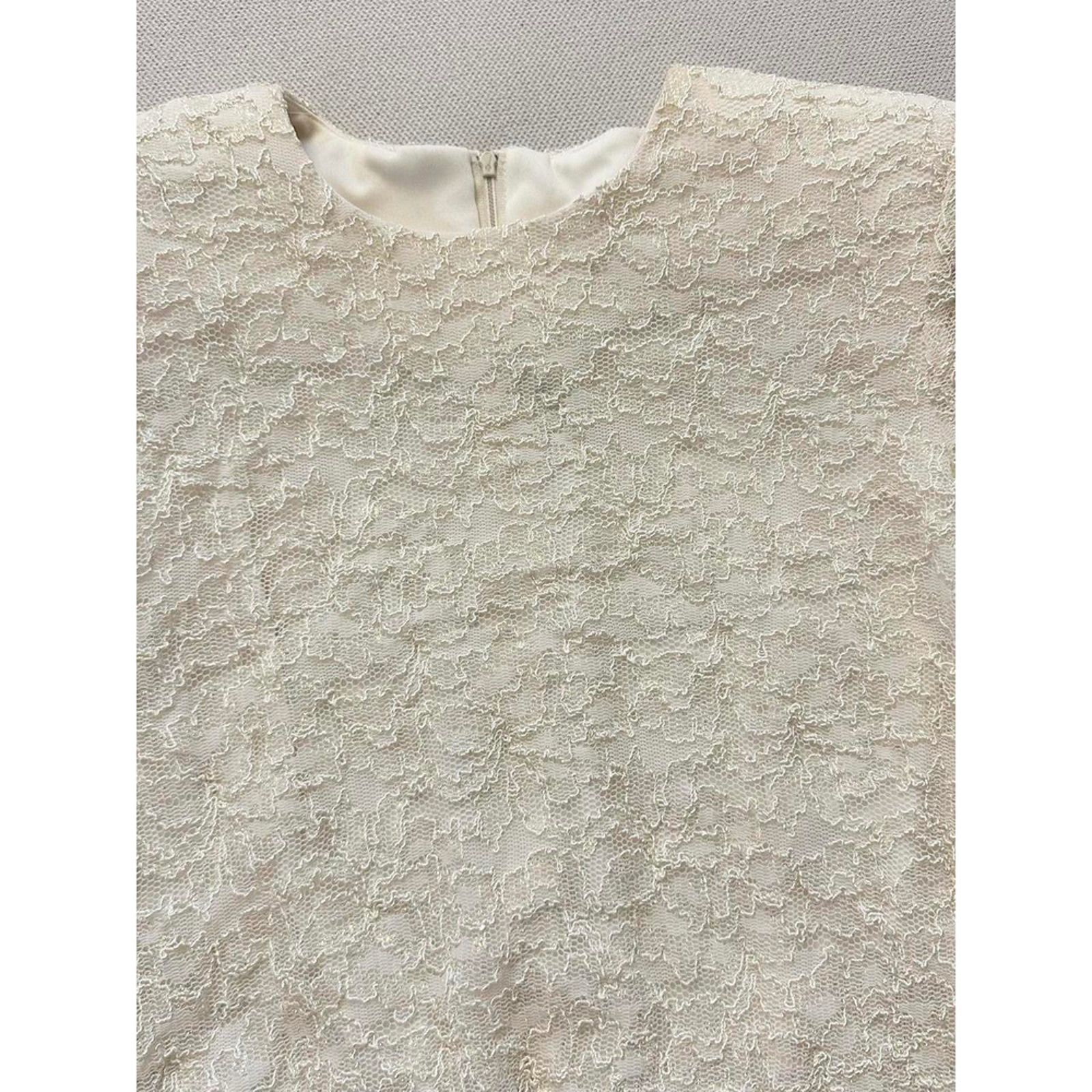 Other 80s Vintage wedding dress shoulder pad lace petite 10p Size L / US 10 / IT 46 - 8 Thumbnail