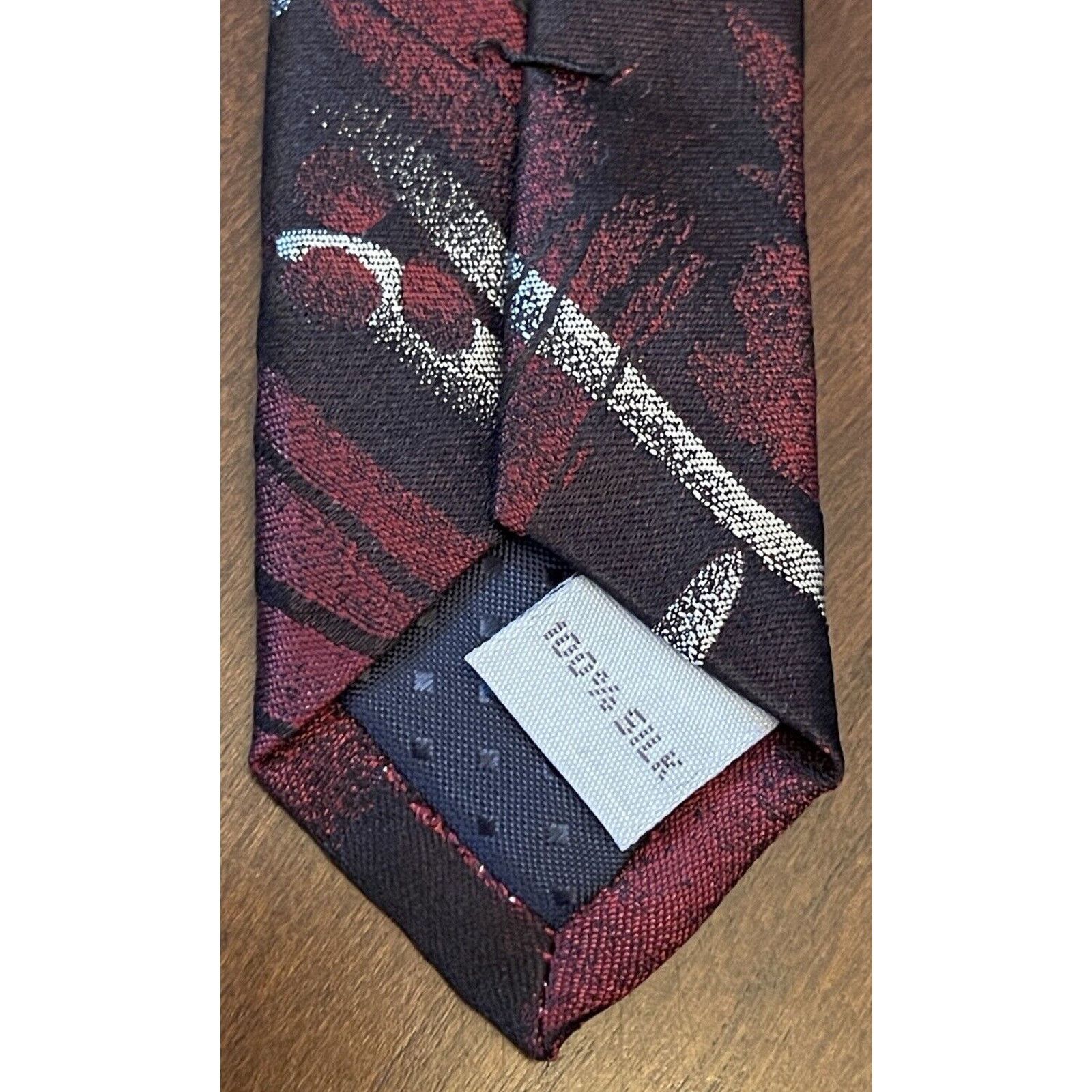 Pierre Cardin Pierre Cardin Burgundy Black Gray 100% Silk Made In China Size ONE SIZE - 7 Thumbnail