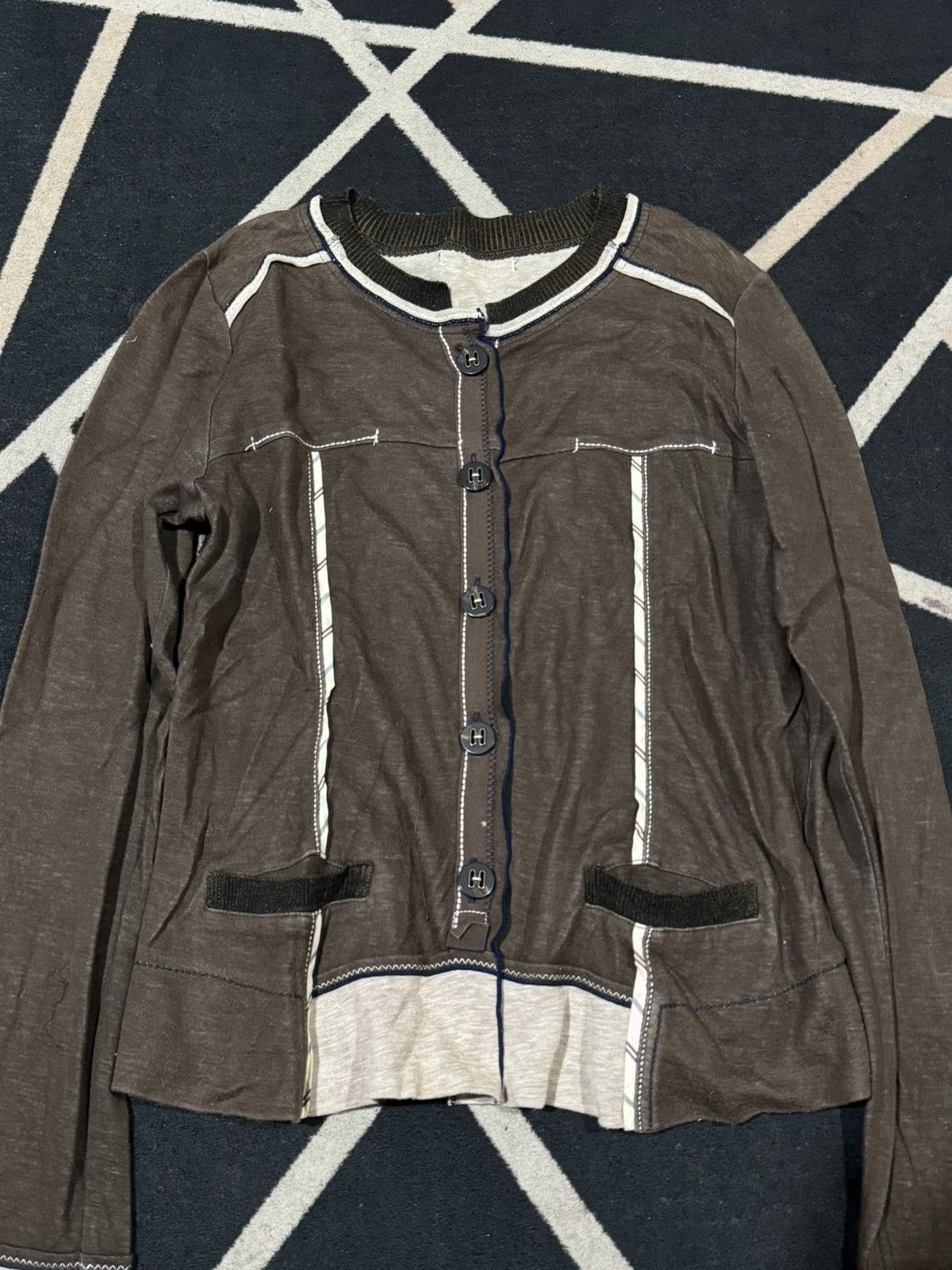 Le Grande Bleu (L.G.B.) Japanese Trunk Hiroko Koshino Sweater Button Lgb style Size US S / EU 44-46 / 1 - 3 Thumbnail