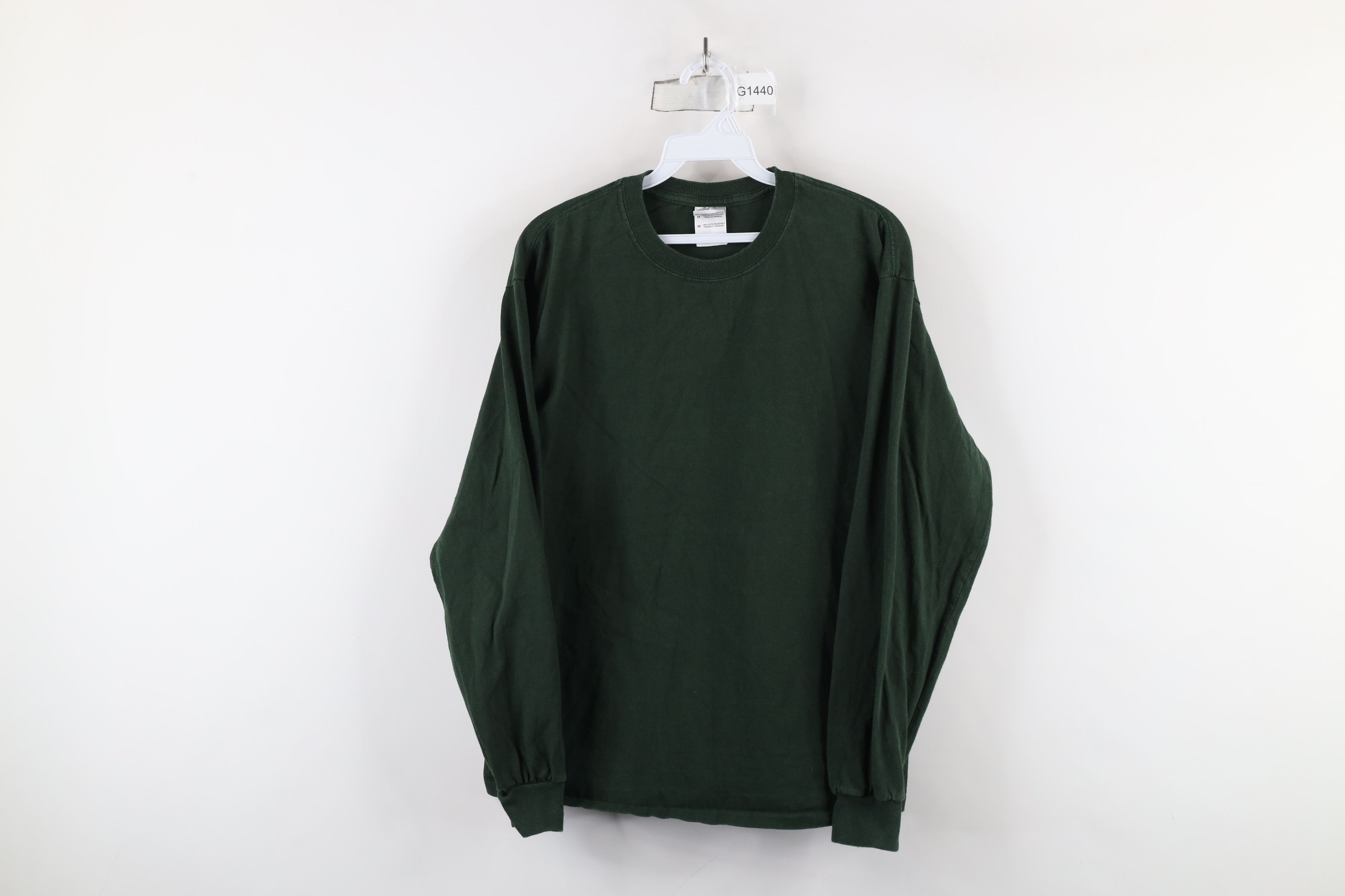 Vintage Vintage 90s Y2K Streetwear Blank Long Sleeve T-Shirt Cotton Size US M / EU 48-50 / 2 - 1 Thumbnail
