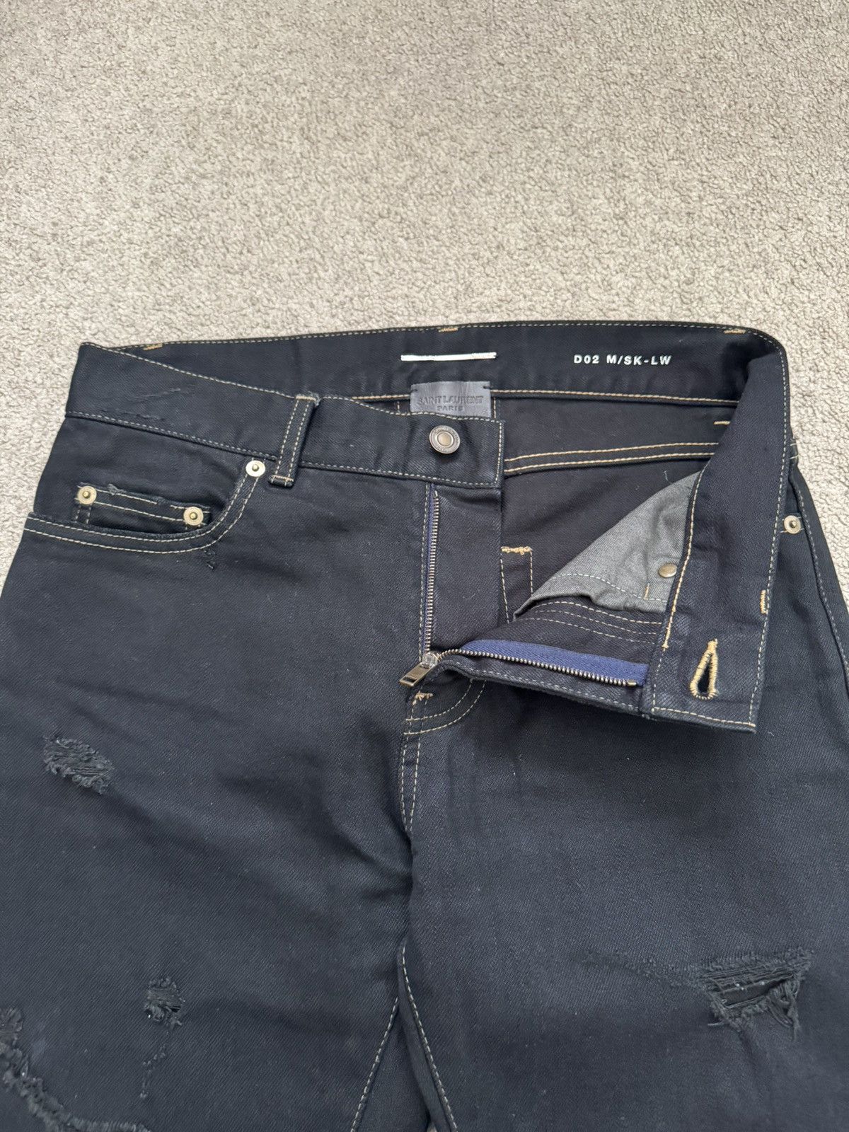 Saint Laurent Paris SS16 Saint Laurent Hedi Slimane Distressed Crash Denim Jeans Size US 28 / EU 44 - 7 Thumbnail