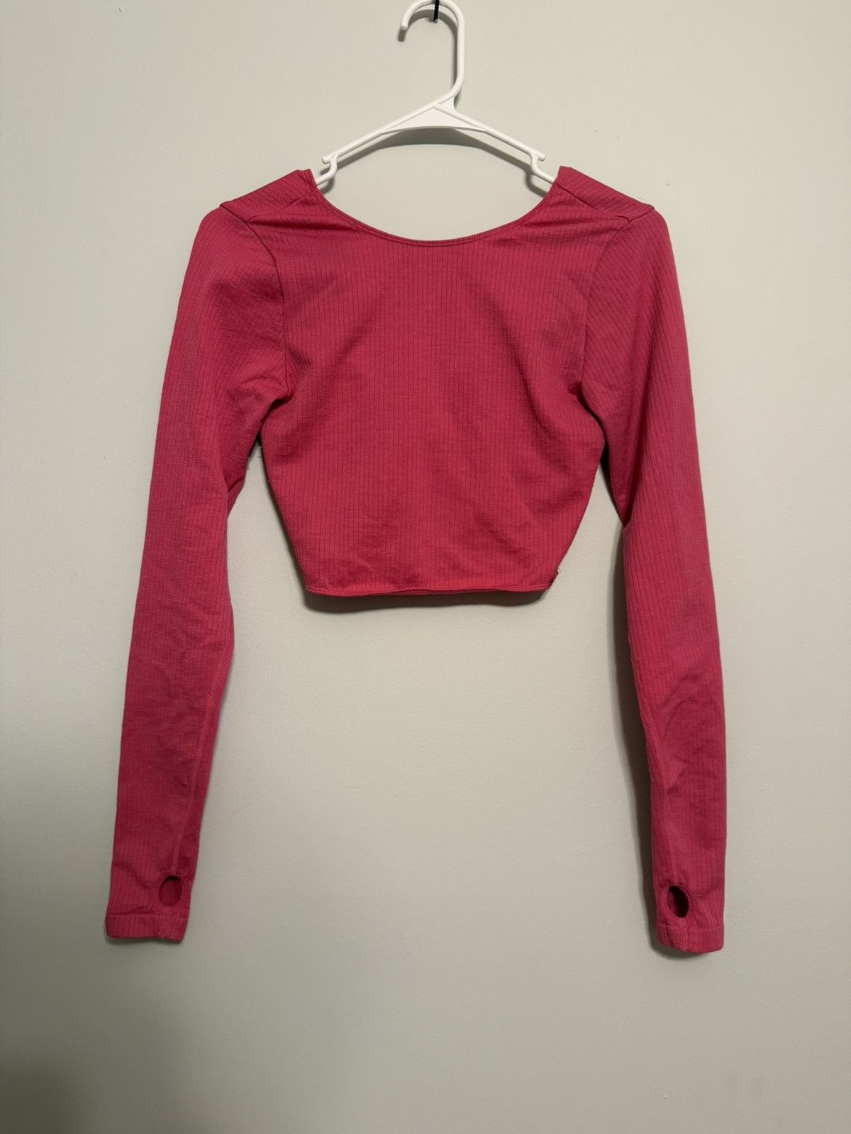 Other Joy Lab Twist-Front Ribbed Long Sleeve Crop Top - Hot Pink Size S / US 4 / IT 40 - 7 Thumbnail