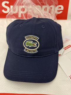 Supreme Supreme LACOSTE Twill 6-Panel Navy hat cap | Grailed