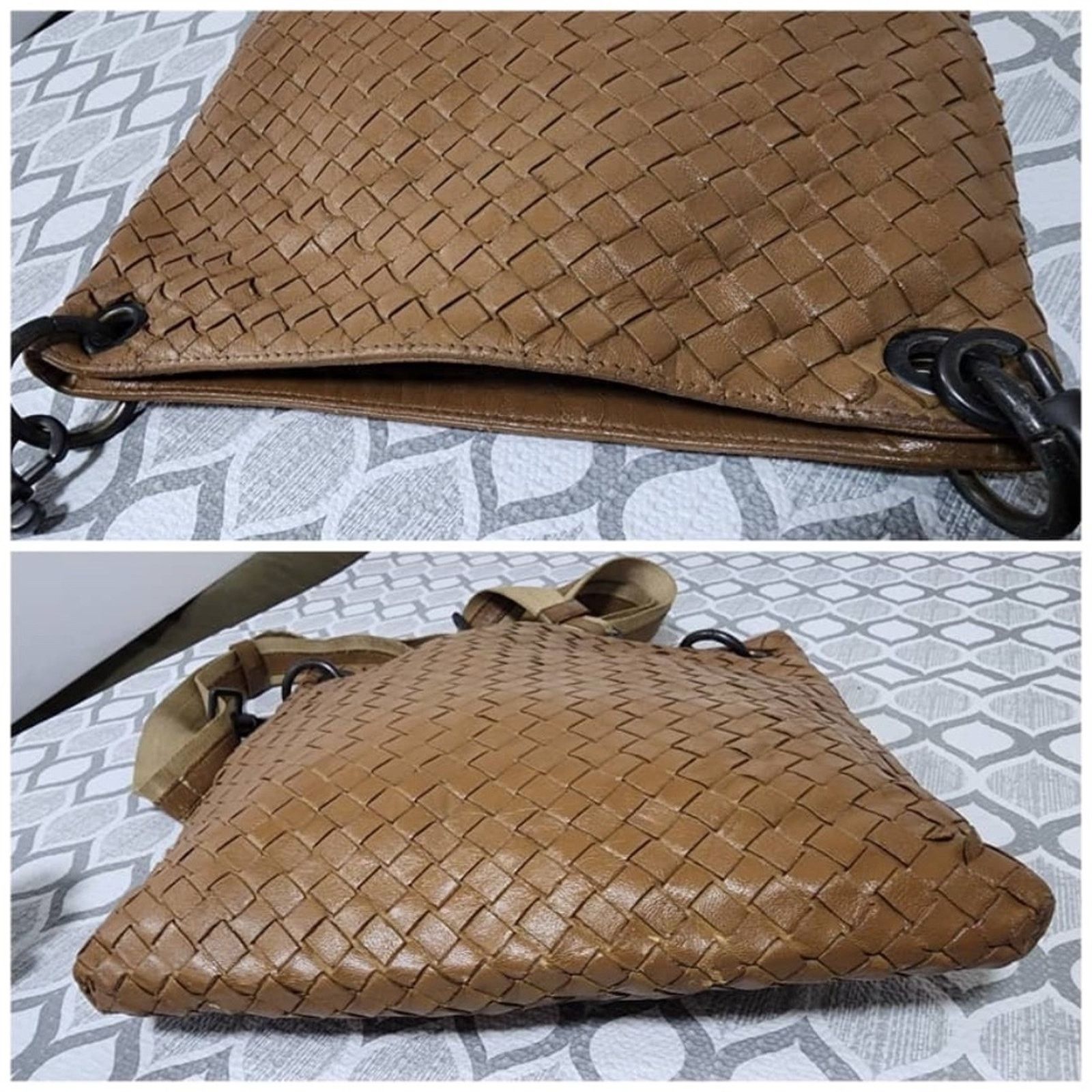 Bottega Veneta Authentic Bottega Veneta Intrecciato Messenger Bag Beige Size ONE SIZE - 11 Thumbnail