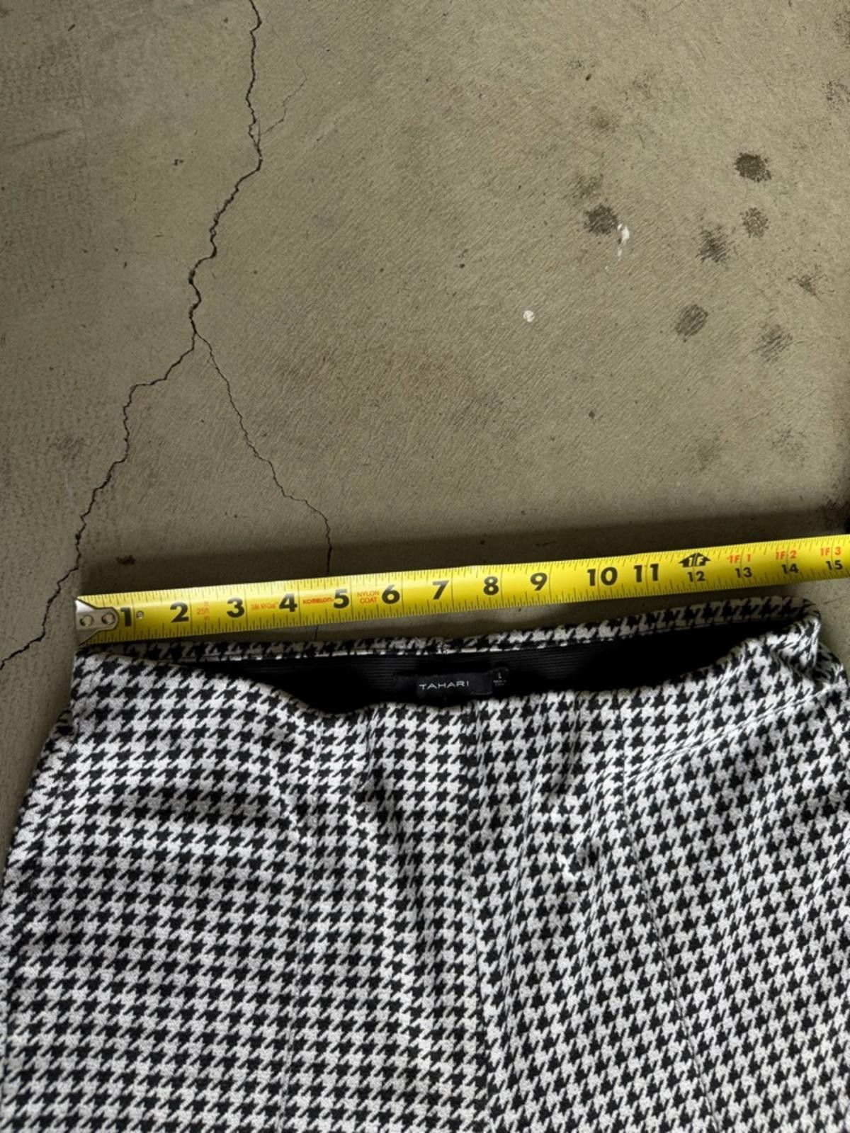 Elie Tahari Tahari / Houndstooth Cropped Stretch Pants / Black White Size 36" / US 14 / IT 50 - 3 Thumbnail