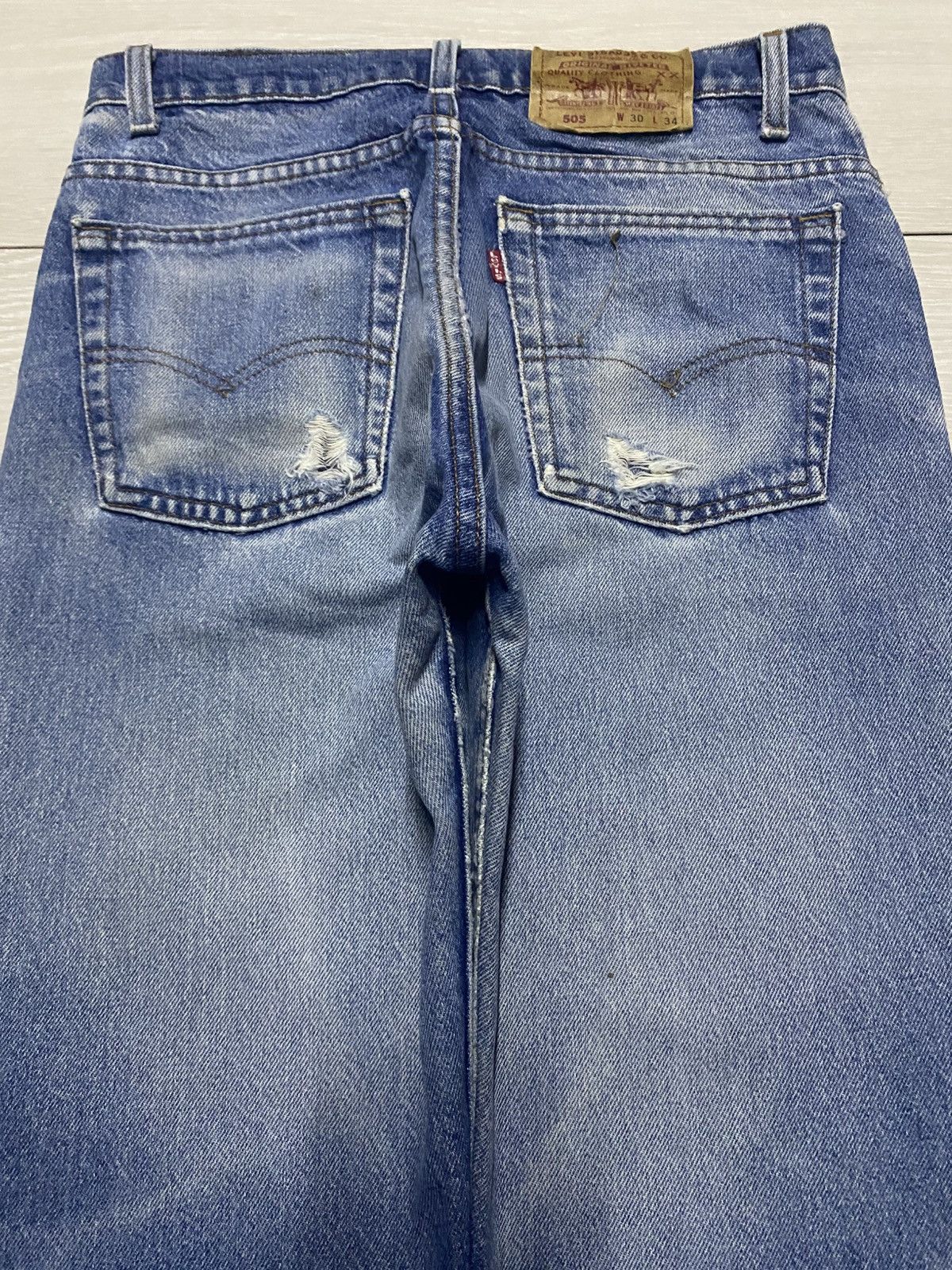 Levi's Vintage Levis 505 90s Faded Wash Distressed Jeans Size US 29 - 4 Thumbnail