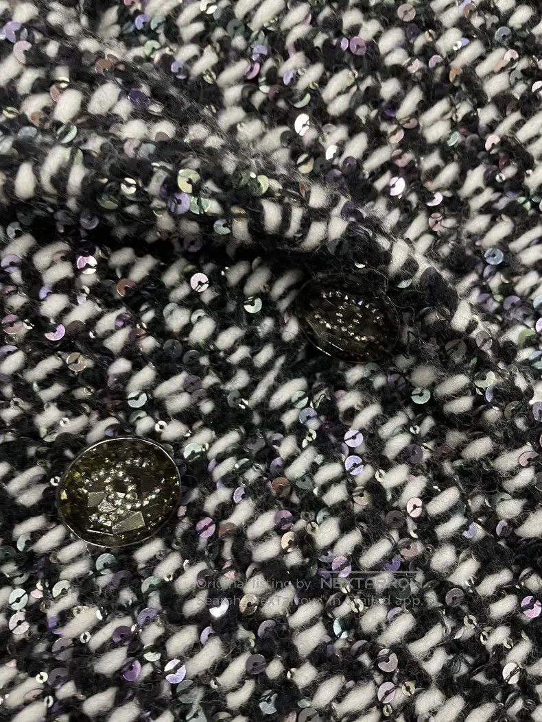 Chanel Chanel Black and white sequin tweed lapel jacket Size XS / US 0-2 / IT 36-38 - 2 Thumbnail
