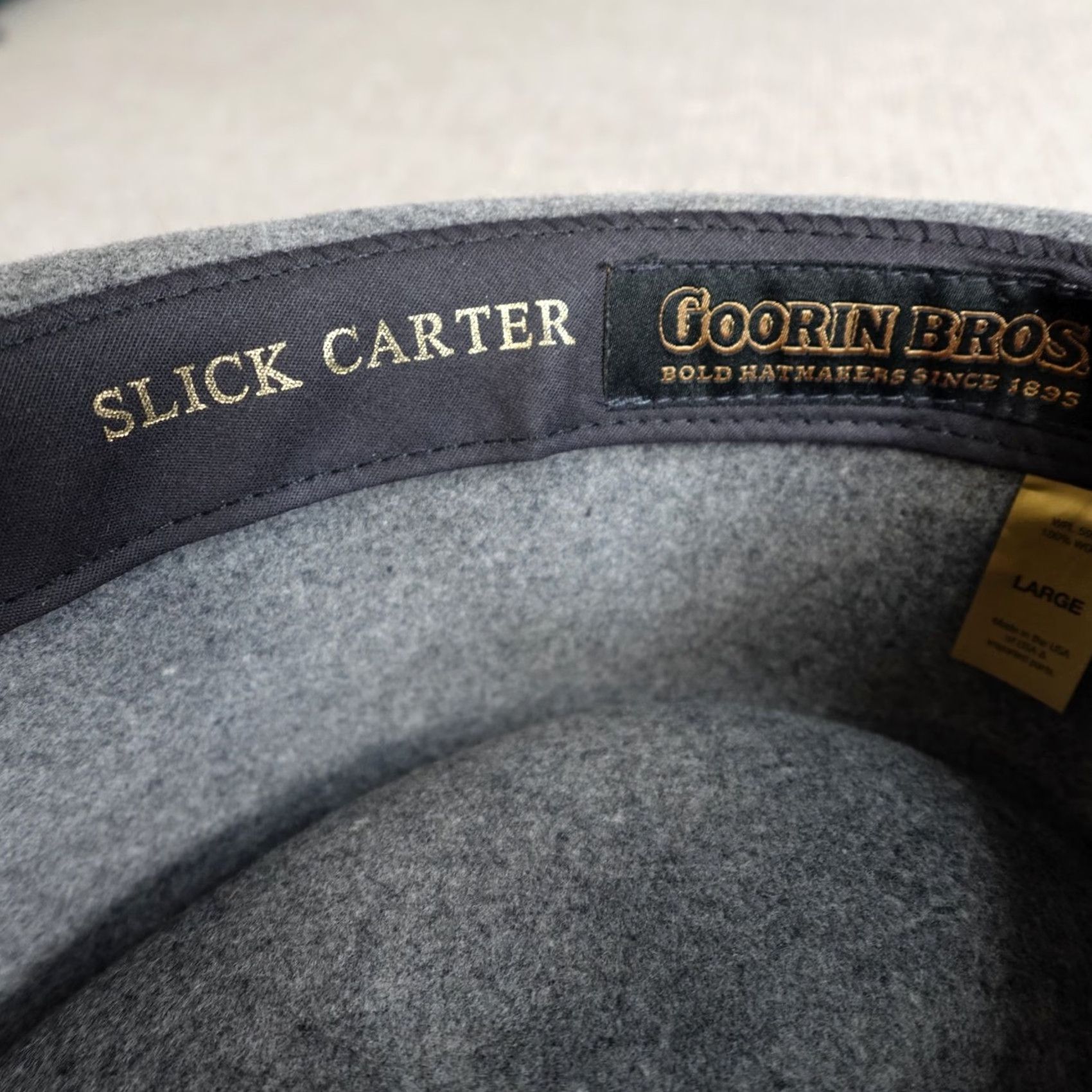 Goorin Bros. Goorin Bros Hat Fedora Wool Gray Large 100% Wool Made in USA Mens Hat Soid: 100% Wool? Size ONE SIZE - 4 Thumbnail