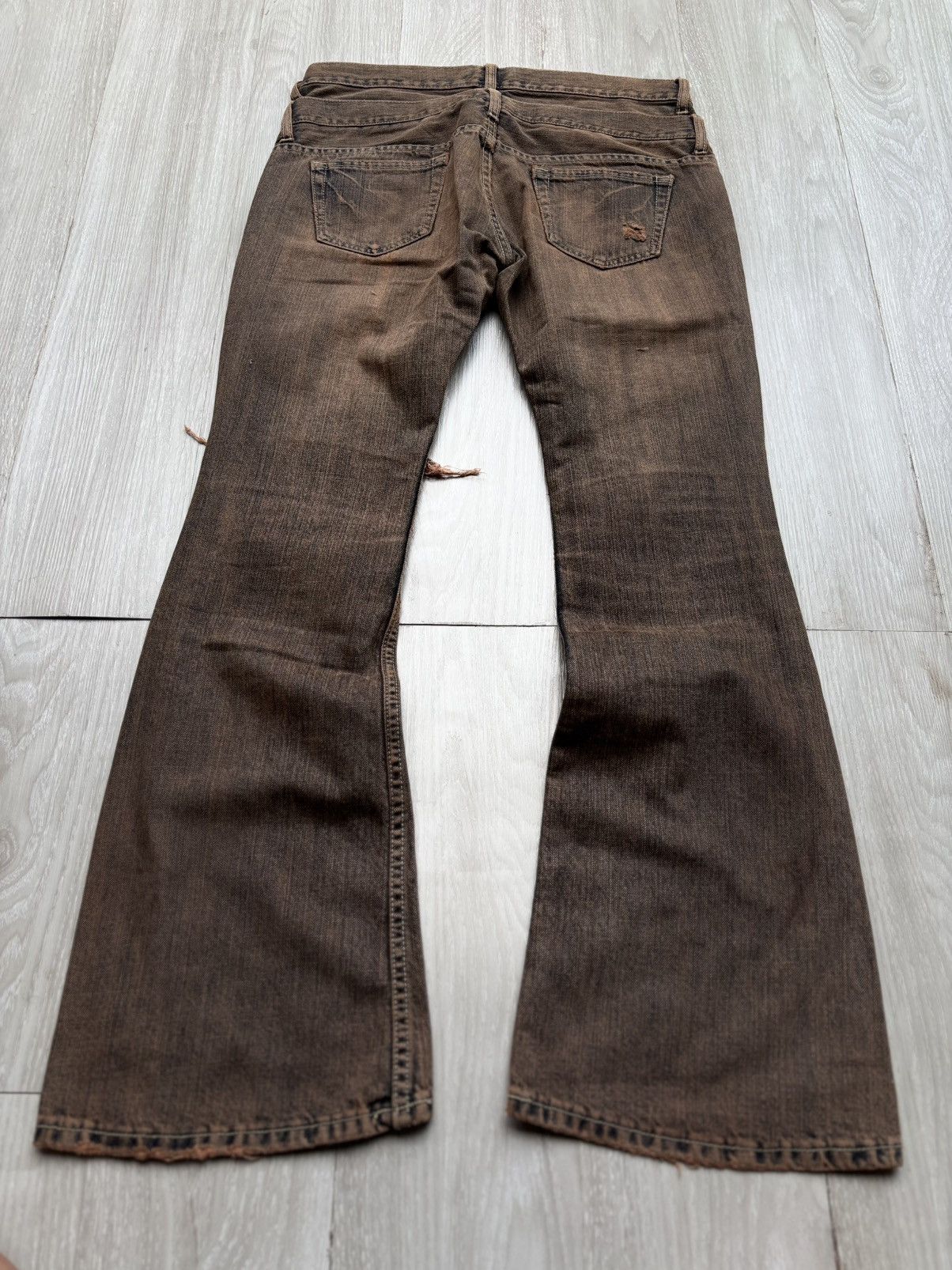 Japanese Brand VERTGARMENTS double waist mudwash flare jeans Size US 29 - 5 Thumbnail