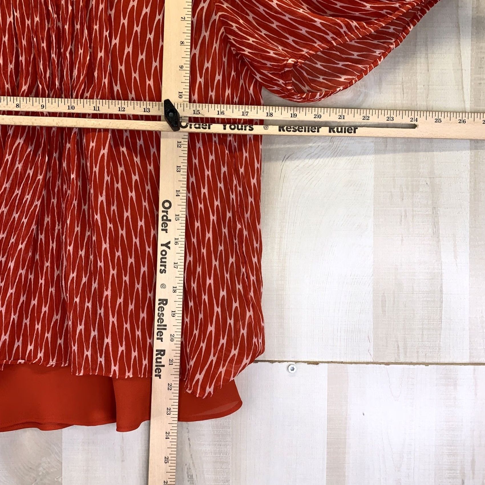 Banana Republic VINTAGE Banana Republic Silk Blouse Top Womens S Red Orange Sheer Short Sleeve Casual Size S / US 4 / IT 40 - 6 Thumbnail