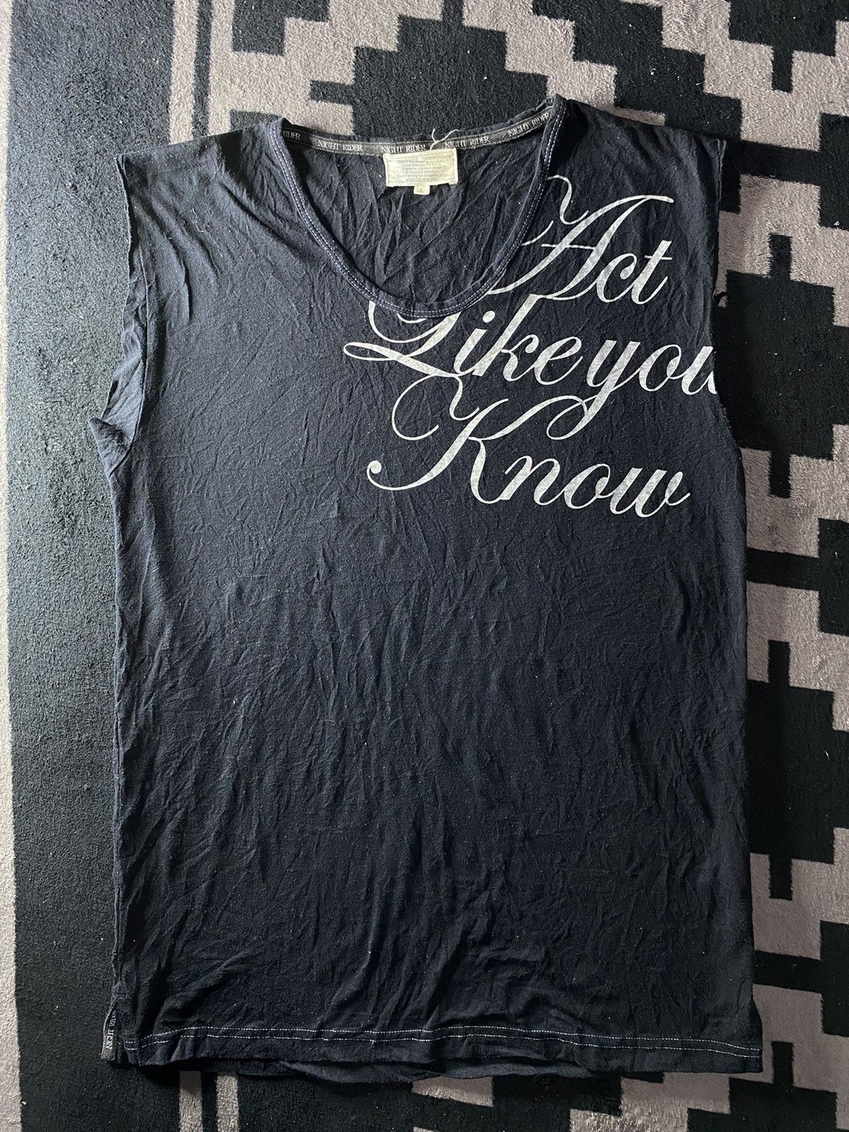 Yasuyuki Ishii Vintage night rider poem sleeveless tshirt Size US L / EU 52-54 / 3 - 1 Thumbnail