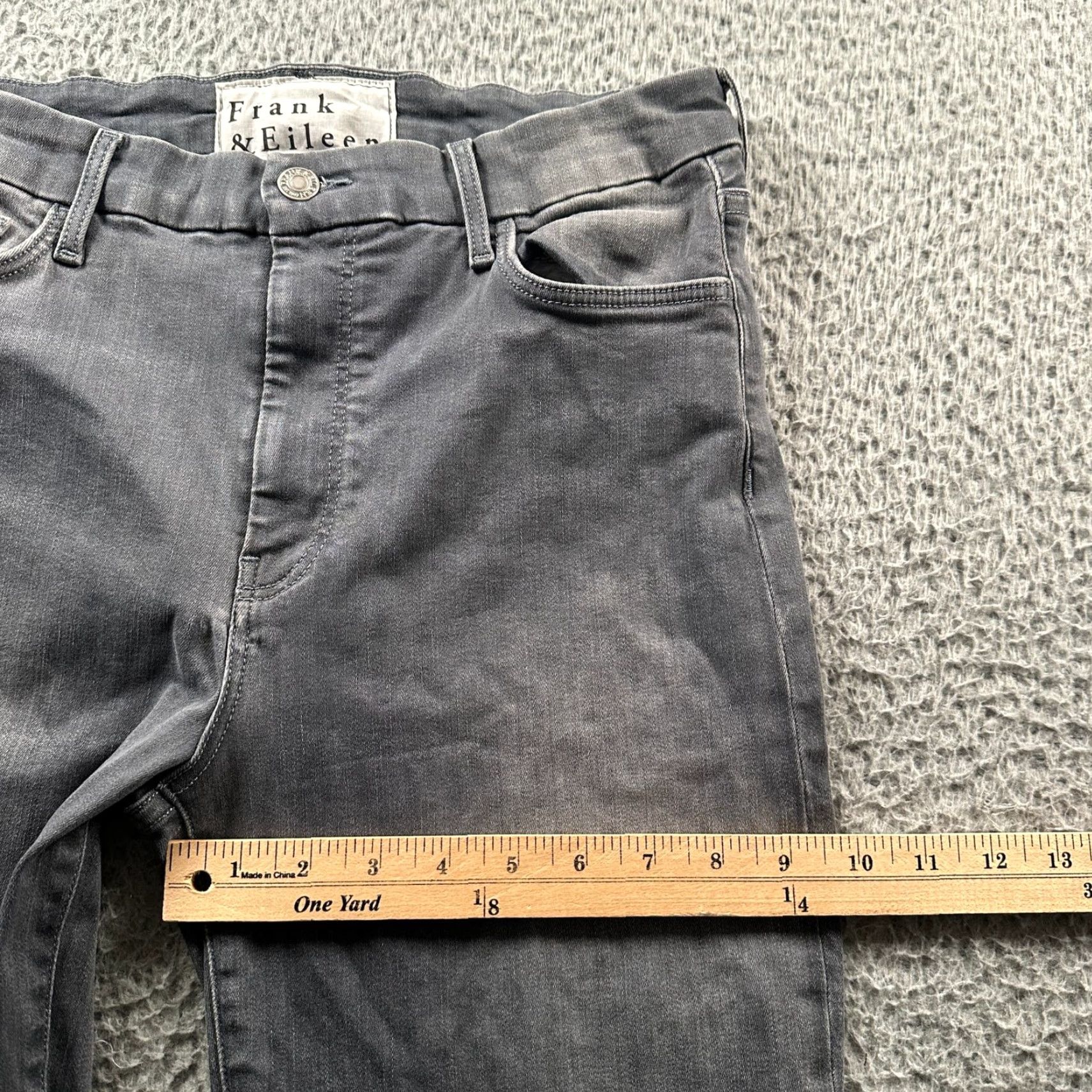 Frank & Eileen Frank & Eileen Jeans Womens 30 Gray Sligo Slim Straight Raw Hem Frayed Ankle Size 30" / US 8 / IT 44 - 7 Thumbnail