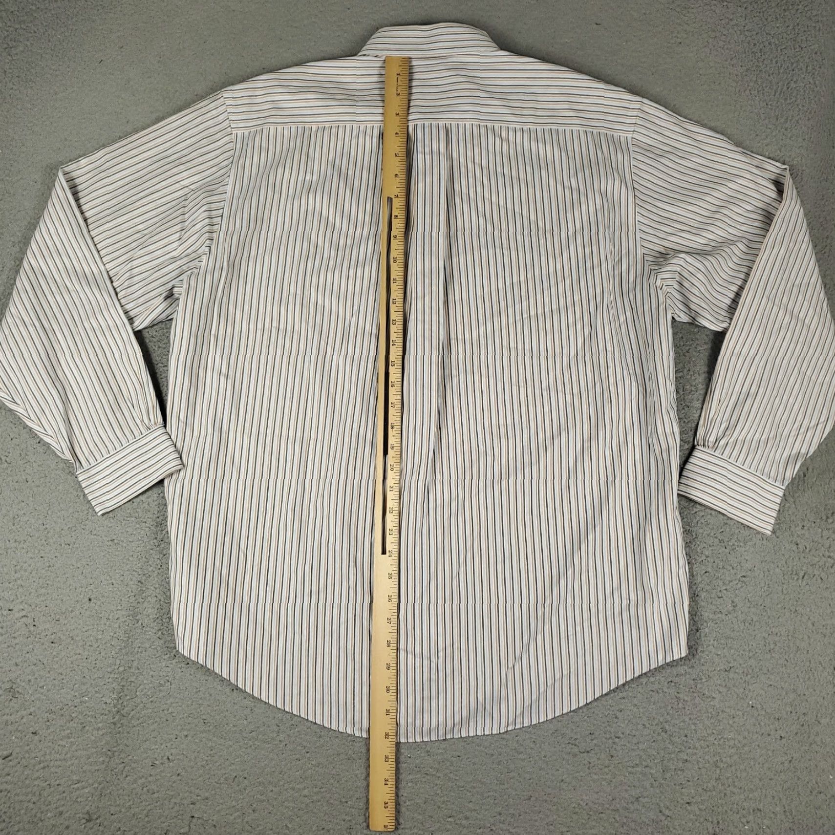 Brooks Brothers Brooks Brothers Shirt Large Blue Beige Striped Button Up Long Sleeve Casual Mens Size US L / EU 52-54 / 3 - 3 Thumbnail