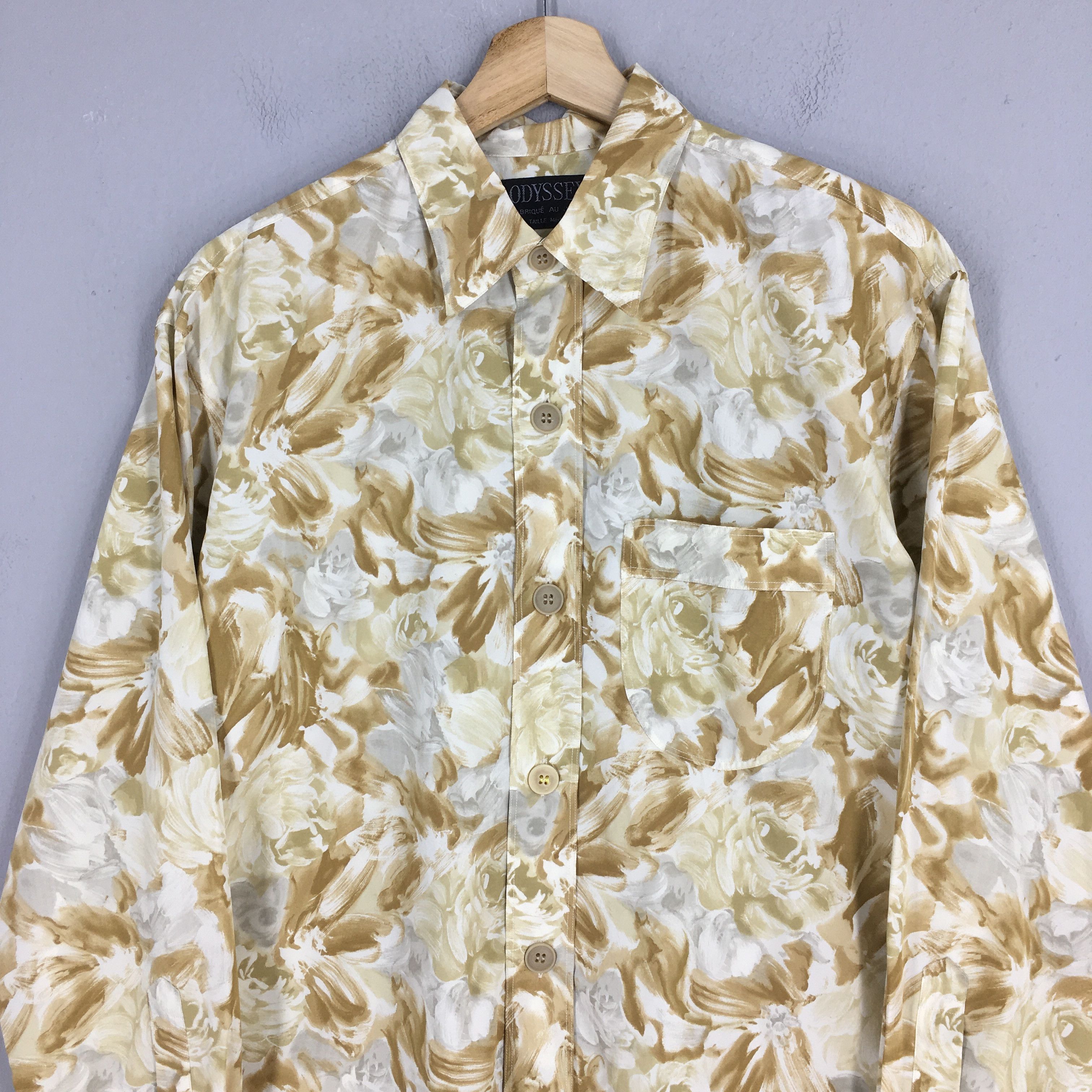 Vintage Vintage 1980s Floral Psychedelic Pattern Art Shirt Medium Size US M / EU 48-50 / 2 - 2 Thumbnail