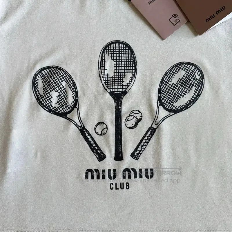 Miu Miu Miu Miu Summer Cotton Cropped T-Shirt . Size S / US 4 / IT 40 - 2 Thumbnail