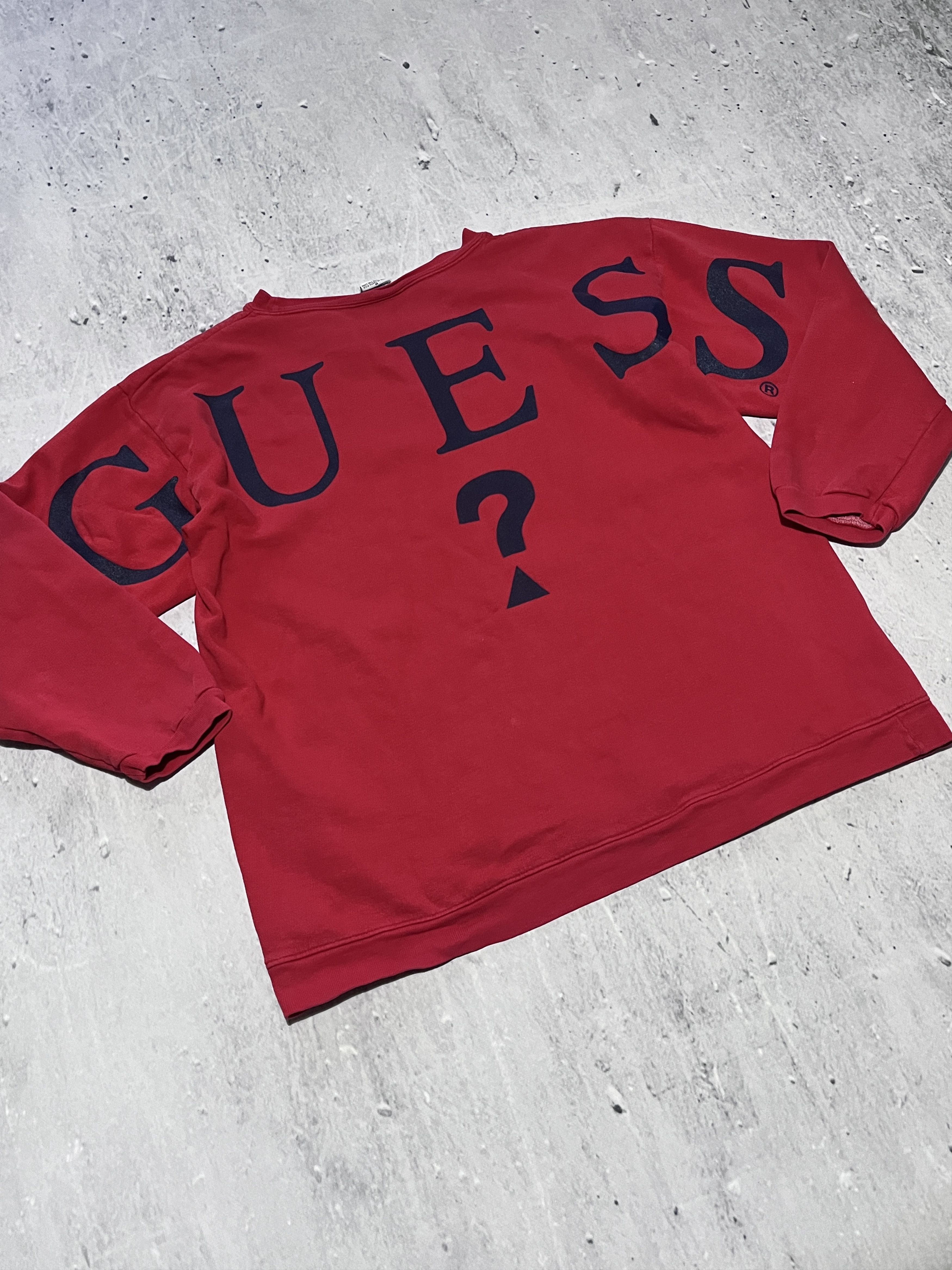 Red guess sweatshirt on sale