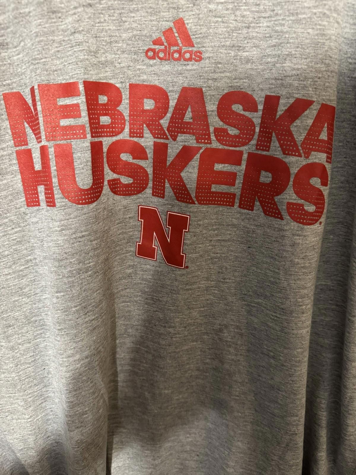 Adidas University of Nebraska Cornhuskers Adidas TShirt Men XL Gray Size ONE SIZE - 4 Thumbnail