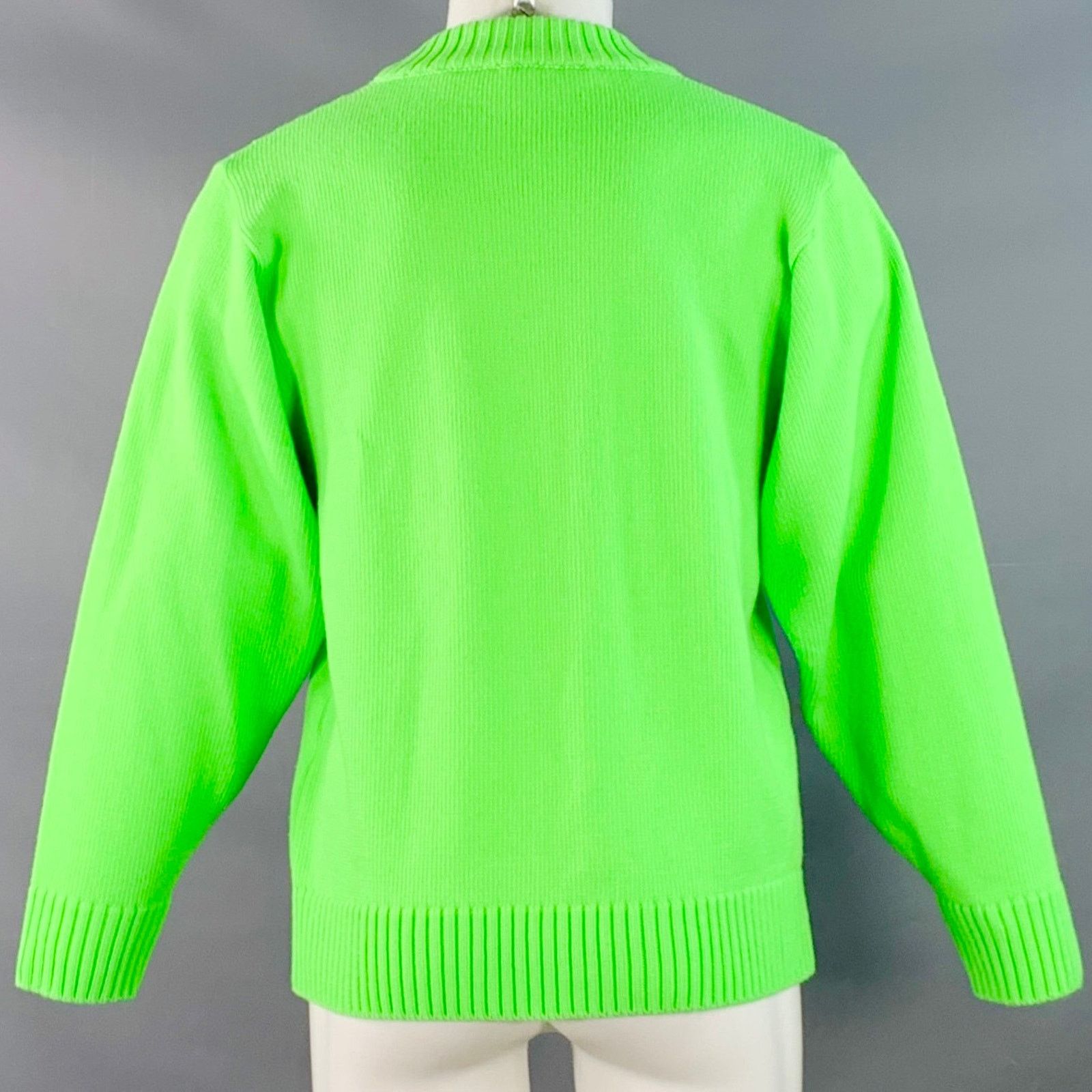 Robyn Lynch S Neon Green Merino Wool Cashmere Crew Neck Sweater Size US S / EU 44-46 / 1 - 4 Thumbnail