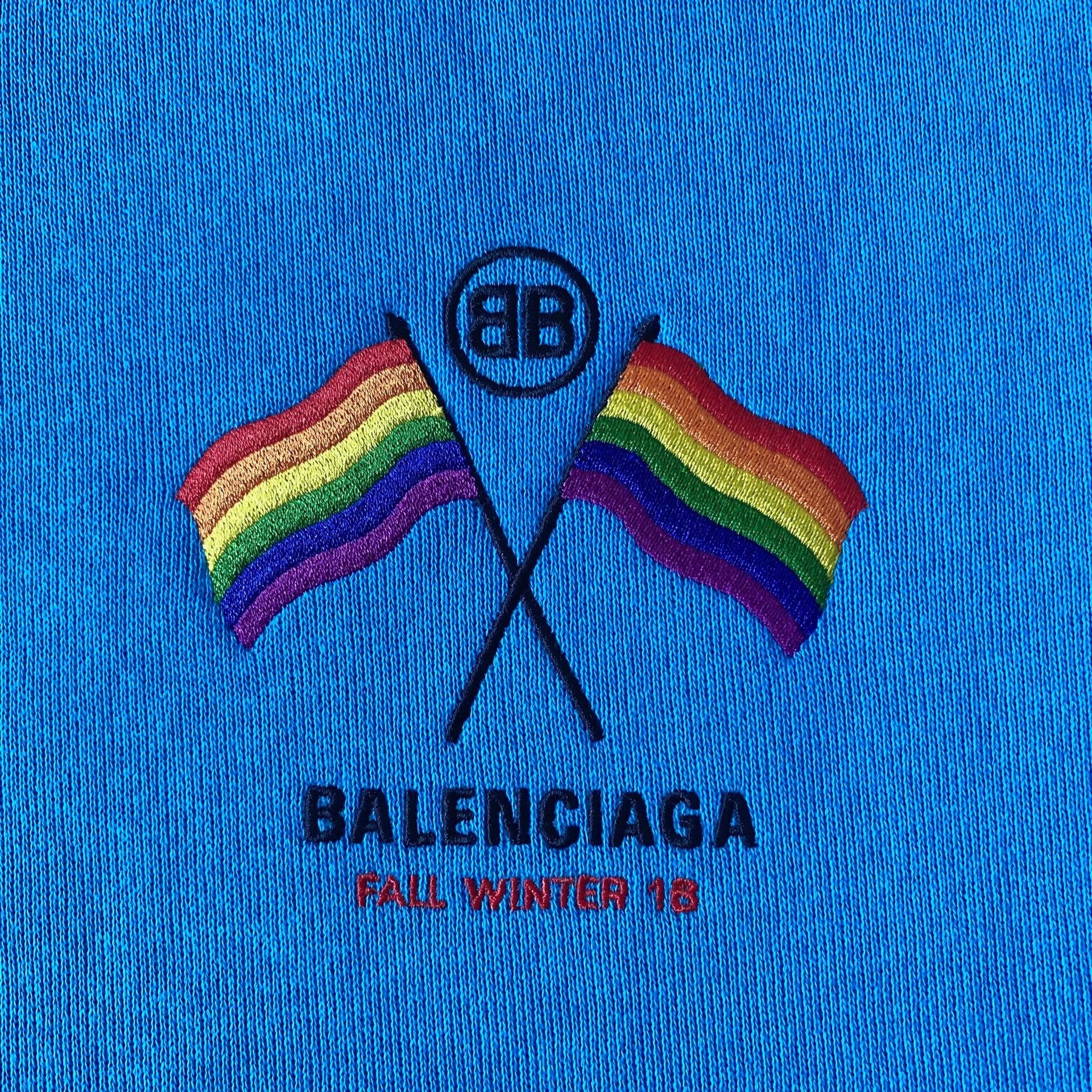 Balenciaga Balenciaga Rainbow Half-Zip Hoodie Baby Blue xxs Size US XXS / EU 40 - 4 Thumbnail