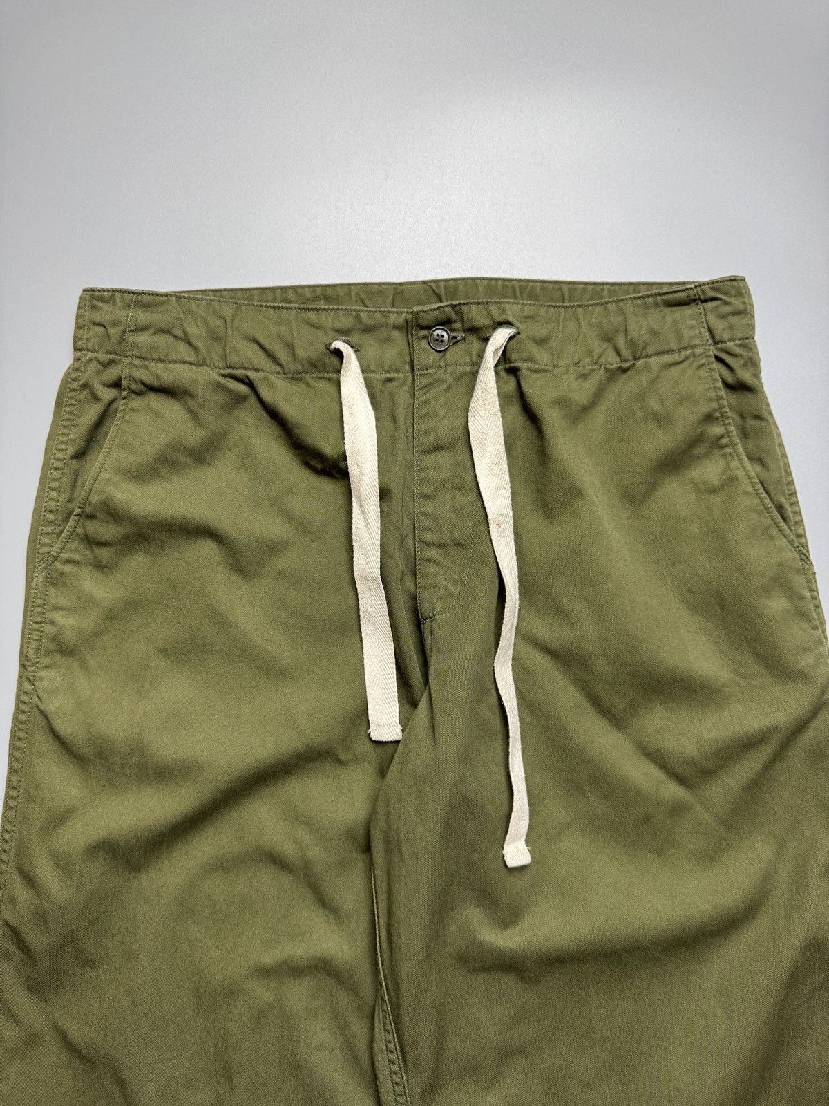 Beams Japan Beams Japan - Army Green Cropped Chino Wide Pants Size US 32 / EU 48 - 5 Thumbnail