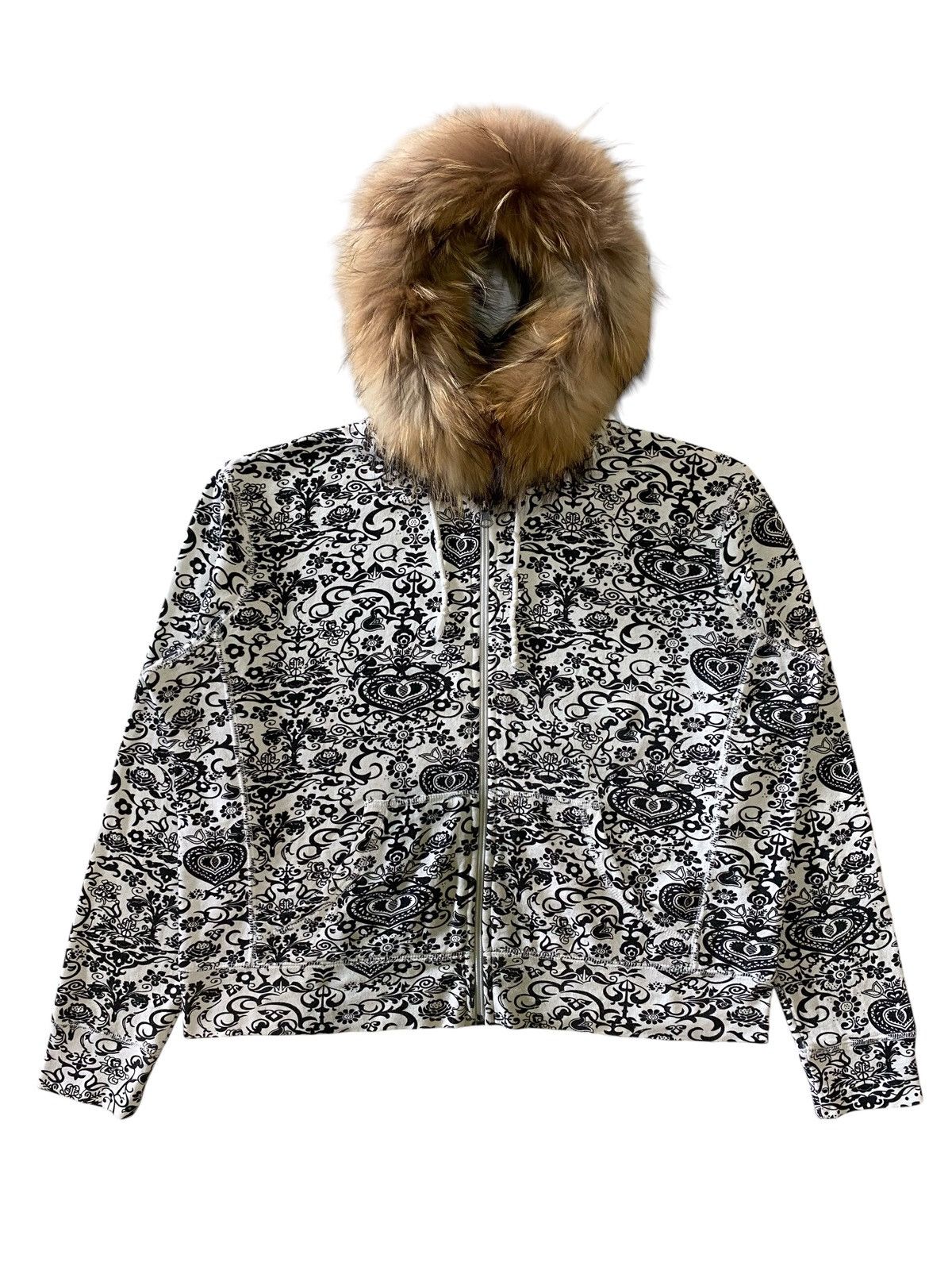 Japanese Brand Fur N.W.D Black White Paisley Full Zip Hoodie All Over Print Size L / US 10 / IT 46 - 1 Thumbnail