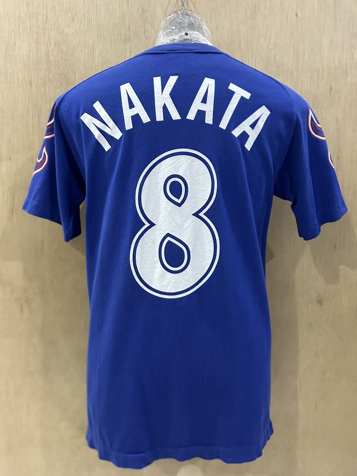 Japanese Brand Vintage 1996 Japan JFA Nakata 8 Flames Sleeve Tee Size US M / EU 48-50 / 2 - 5 Thumbnail