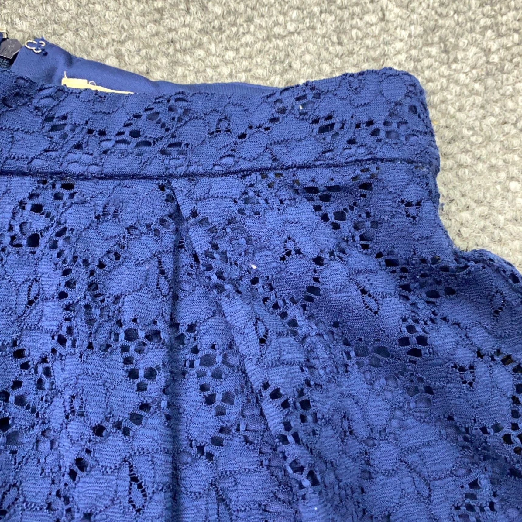Vintage Miami Womens Skirt Medium Blue Lace Tea Length Layered Midi Flare Size 32" / US 10 / IT 46 - 5 Thumbnail