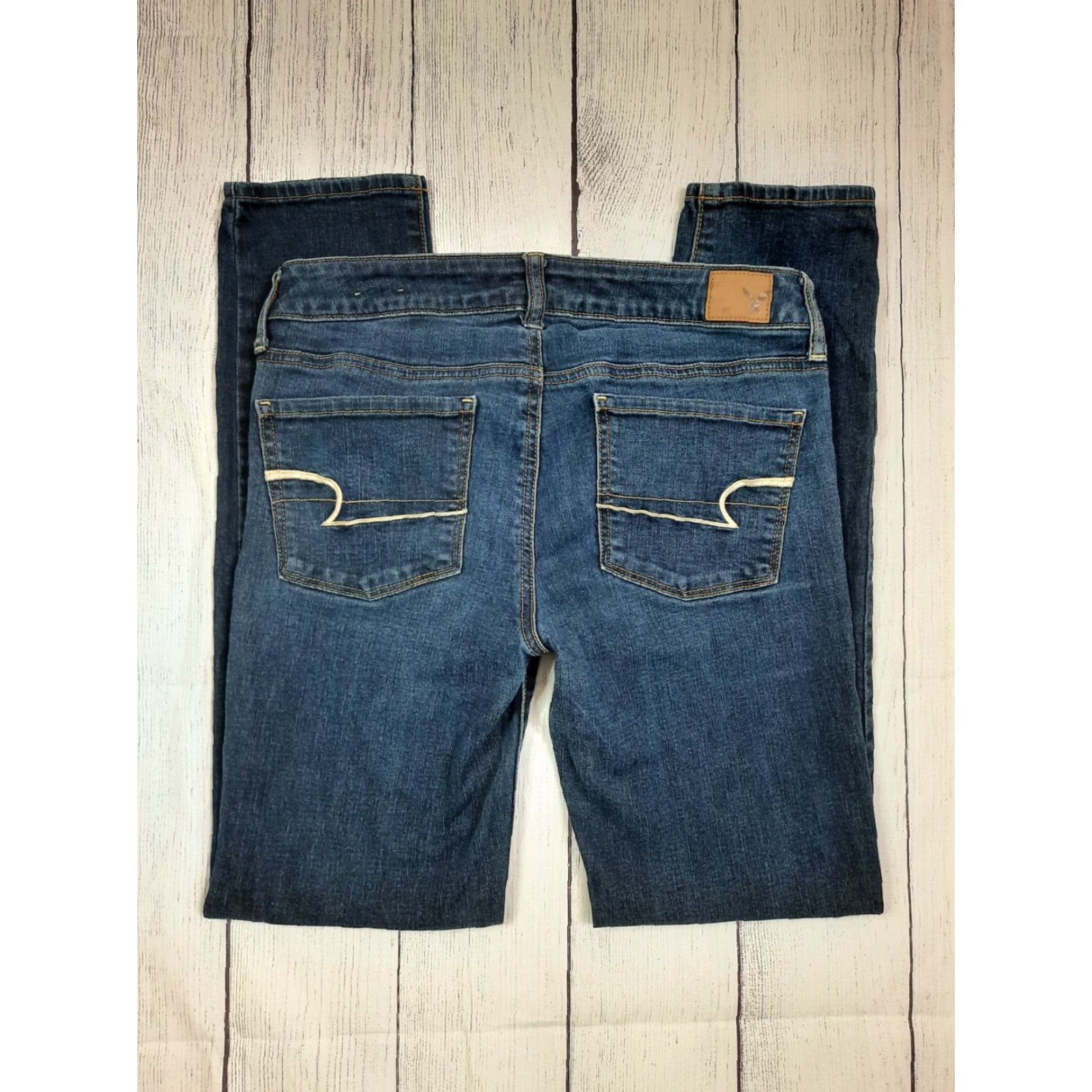 American Eagle Outfitters American Eagle Outfitters Jeans Skinny Women 6 28x28 Dark Wash Mid-Rise Stretch Denim Blue Size 28" / US 6 / IT 42 - 7 Thumbnail