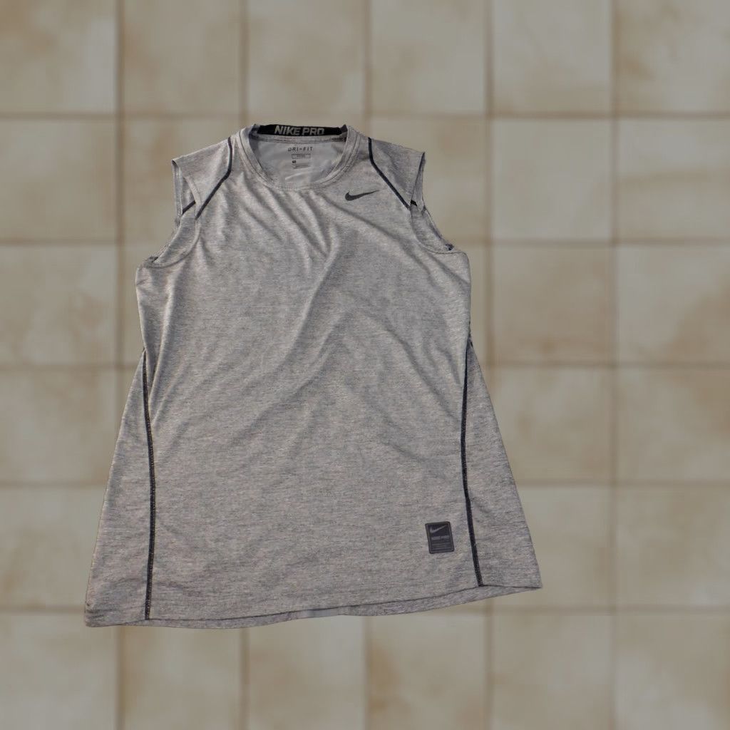 Nike Nike Pro Shirt Mens S Dri-Fit Gray Sleeveless Moisture Wicking Stretch Size US S / EU 44-46 / 1 - 1 Thumbnail