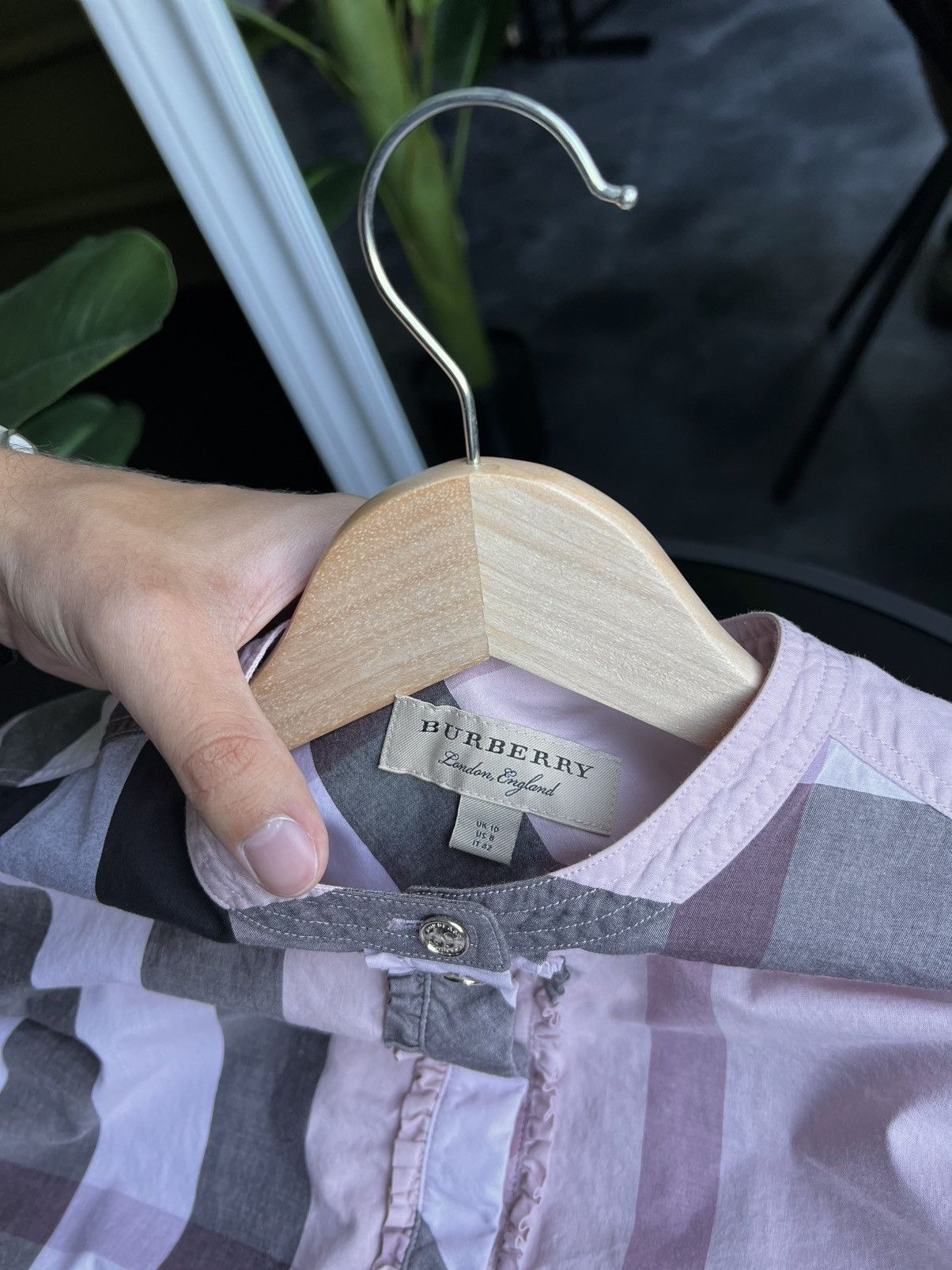 Burberry Burberry Pink House Check Cotton Shirt Grandad Collar Size M Size M / US 6-8 / IT 42-44 - 17 Thumbnail