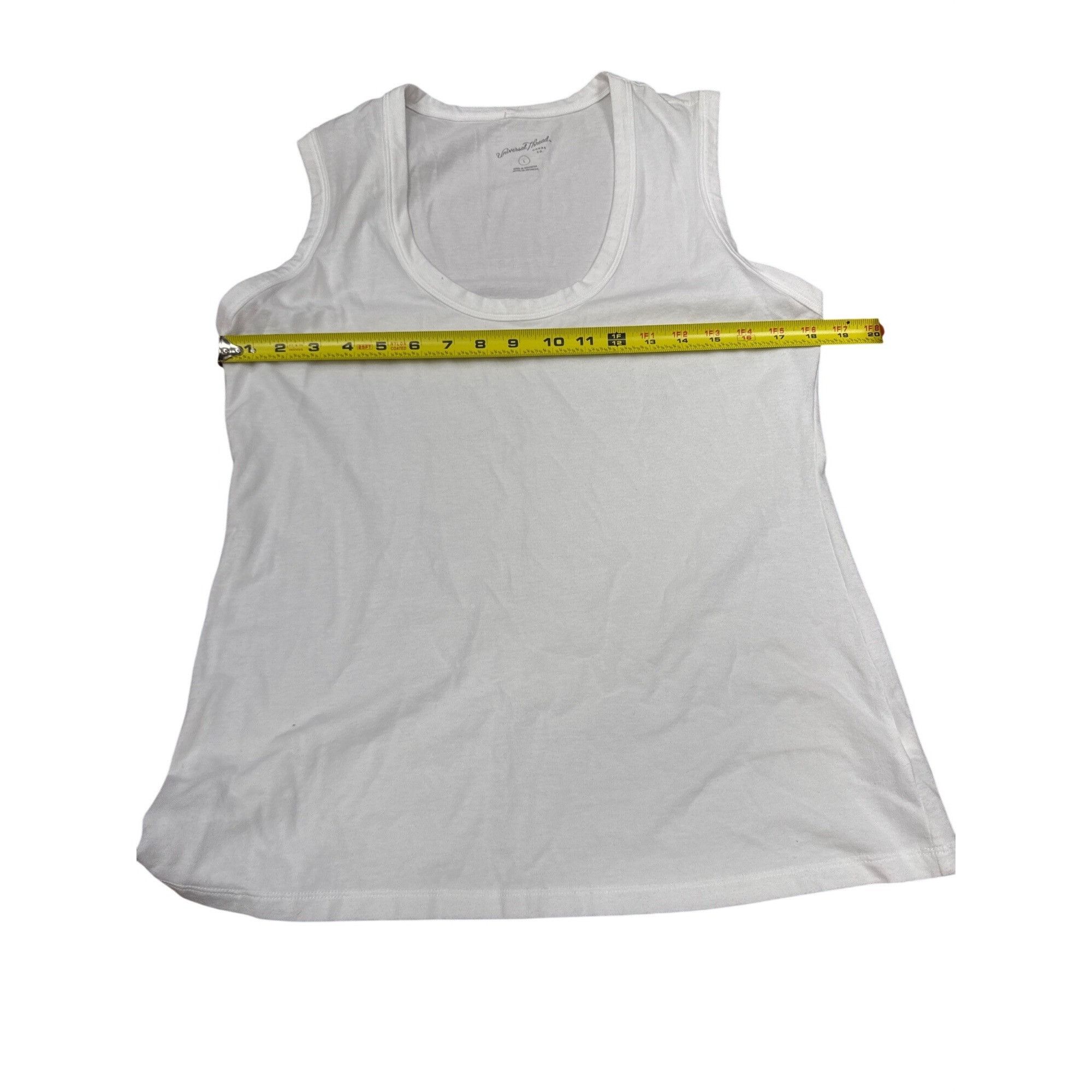 Other Universal Thread White Tank Top L Cotton/Polyester Blend Sco Size L / US 10 / IT 46 - 5 Thumbnail