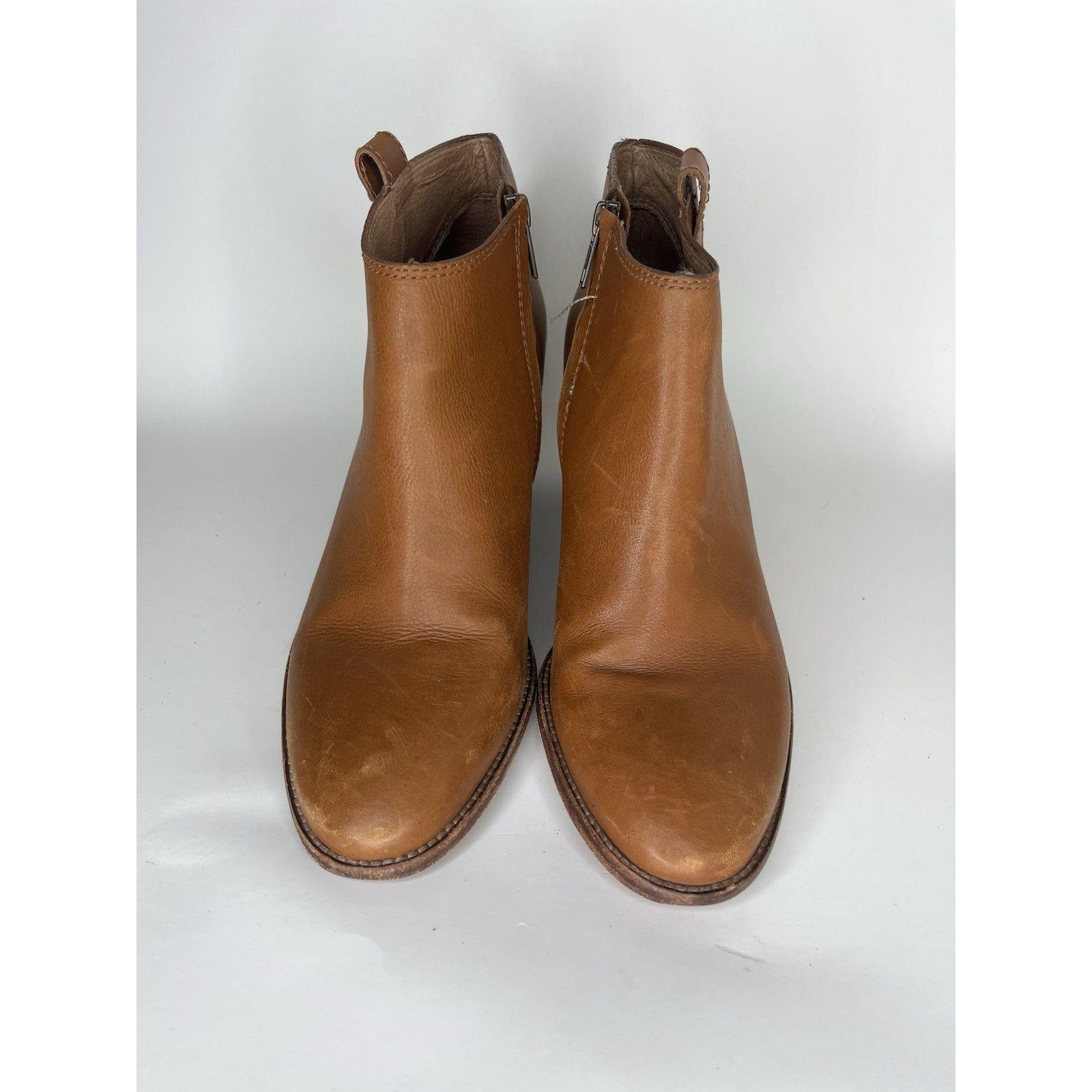 Madewell Madewell Brown Leather Side Zip Ankle Heel Booties Boots Wom Size US 10 / IT 40 - 11 Thumbnail