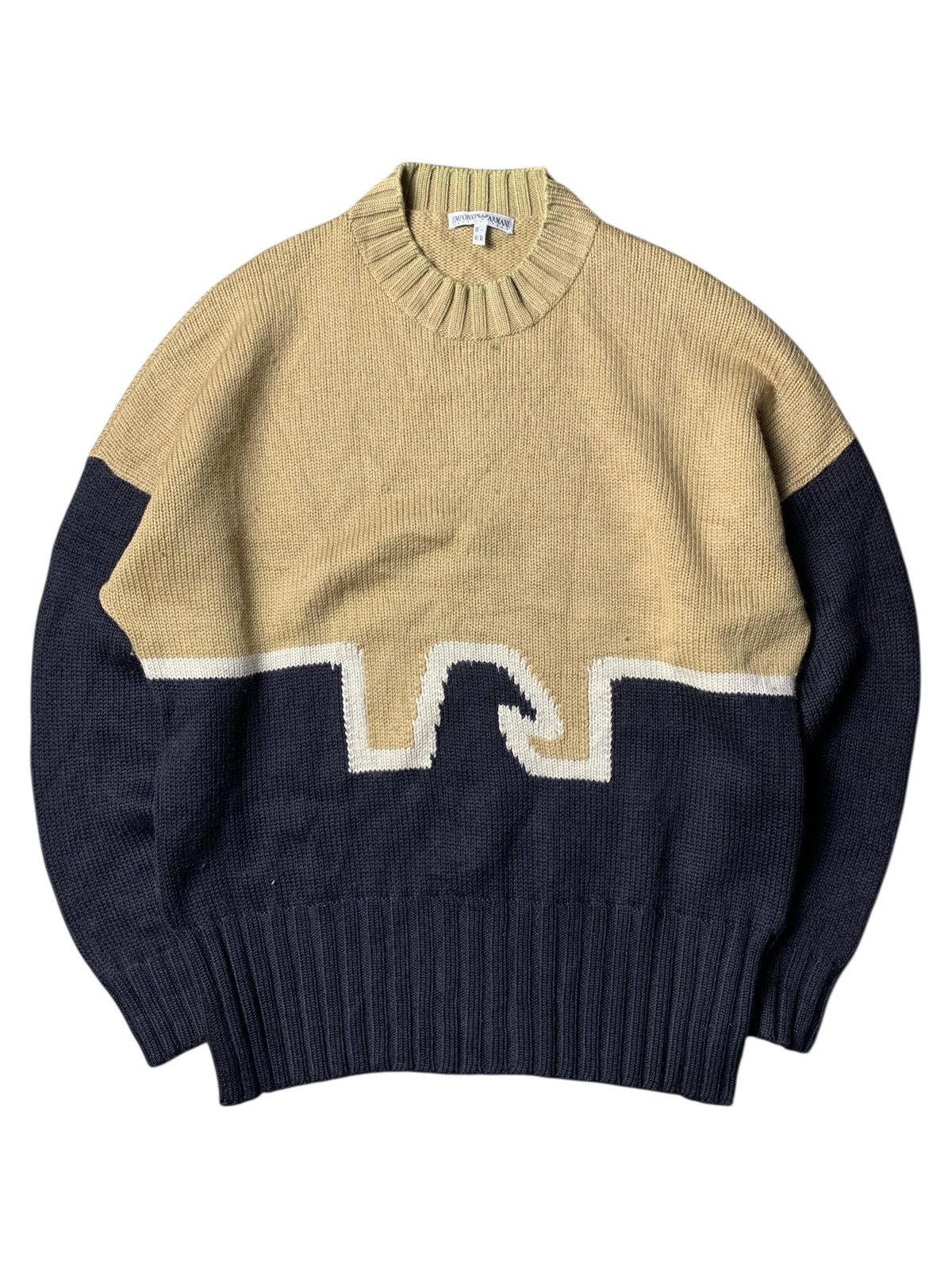 Emporio Armani 1990s Emporio Armani Logo Knitwear Size US L / EU 52-54 / 3 - 1 Thumbnail