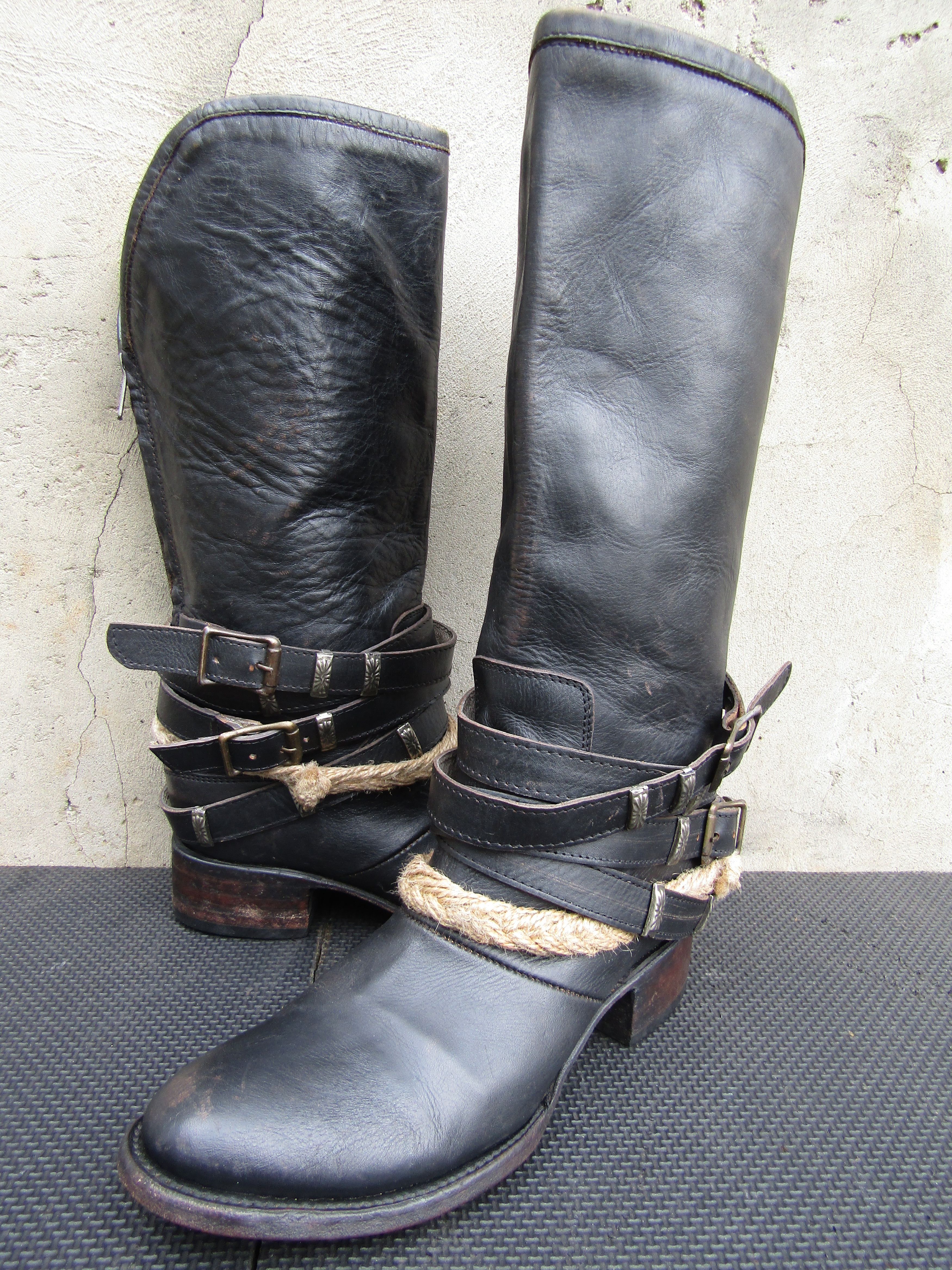 Freebird By Steven Drove Distressed Black Leather Harness