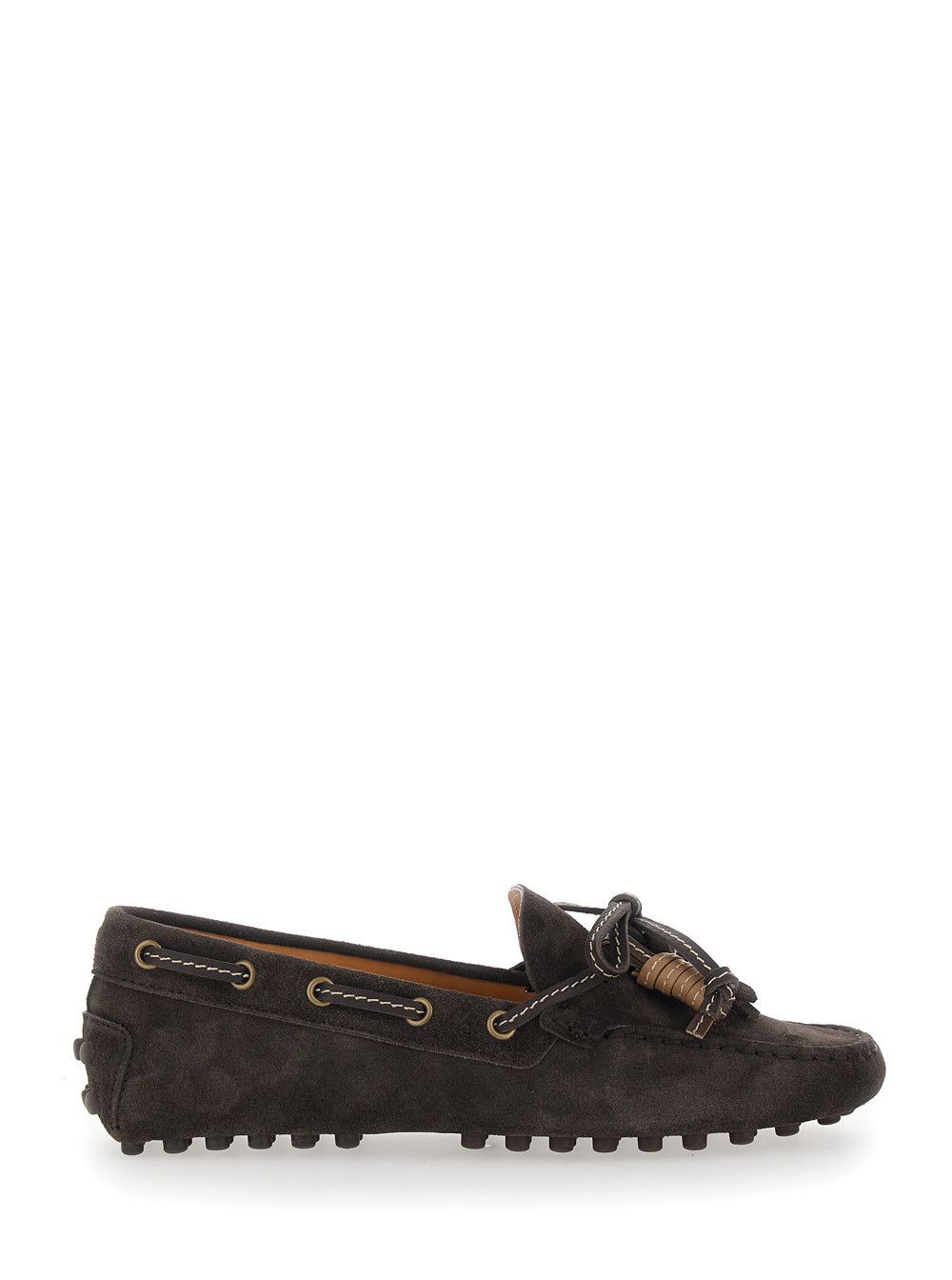 Tod's Loafers 'SUEDE MOCASSIN' Brown with Rounded Toe in Leather Men Size US 6 / IT 36 - 1 Thumbnail