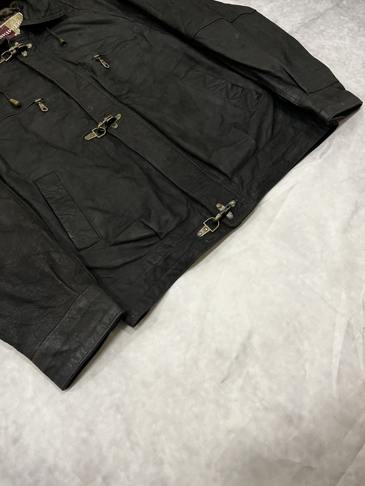 Vintage Skipper Vintage Leather Waxed Metal Lockers Fireman Jacket Size US M / EU 48-50 / 2 - 4 Thumbnail