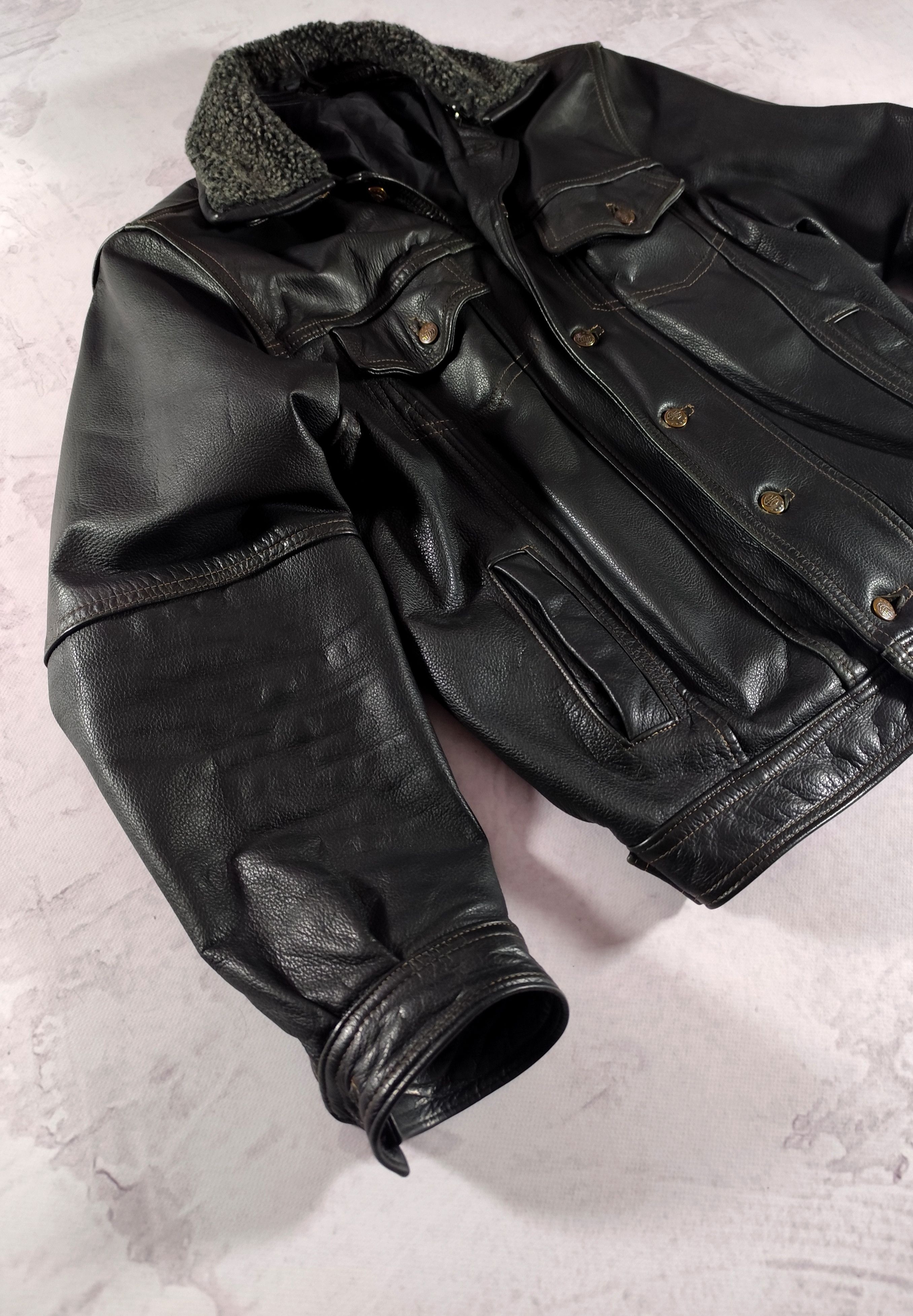 Vintage Men's Black Leather Jacket Vintage Avant-Garde Real Leather Size US XL / EU 56 / 4 - 3 Thumbnail
