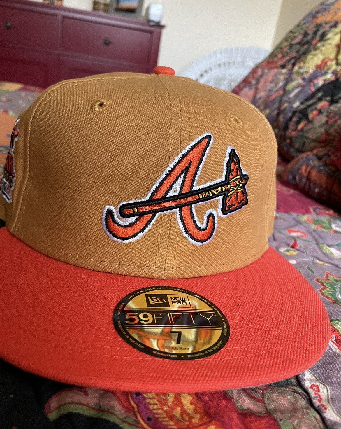 New Era Khaki/Orange Atlanta Braves 2000 All Star Game Fitted hat Size ONE SIZE - 1 Thumbnail