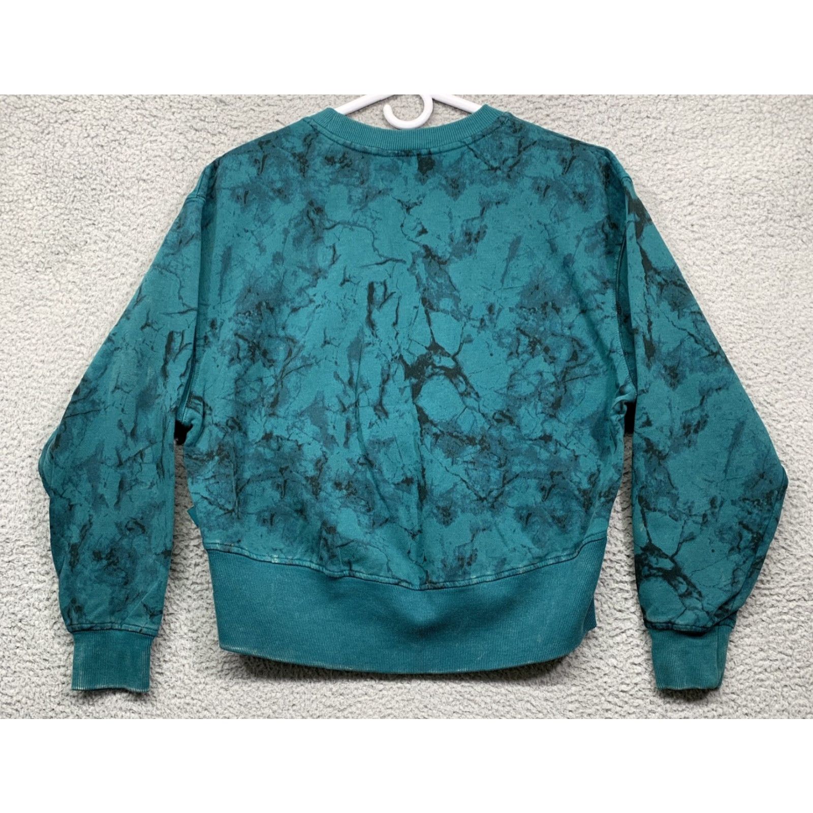 Vintage Joy Lab Sweatshirt Women's XS Green Marble Cropped Relaxed Fit NEW NWT Size XS / US 0-2 / IT 36-38 - 4 Thumbnail